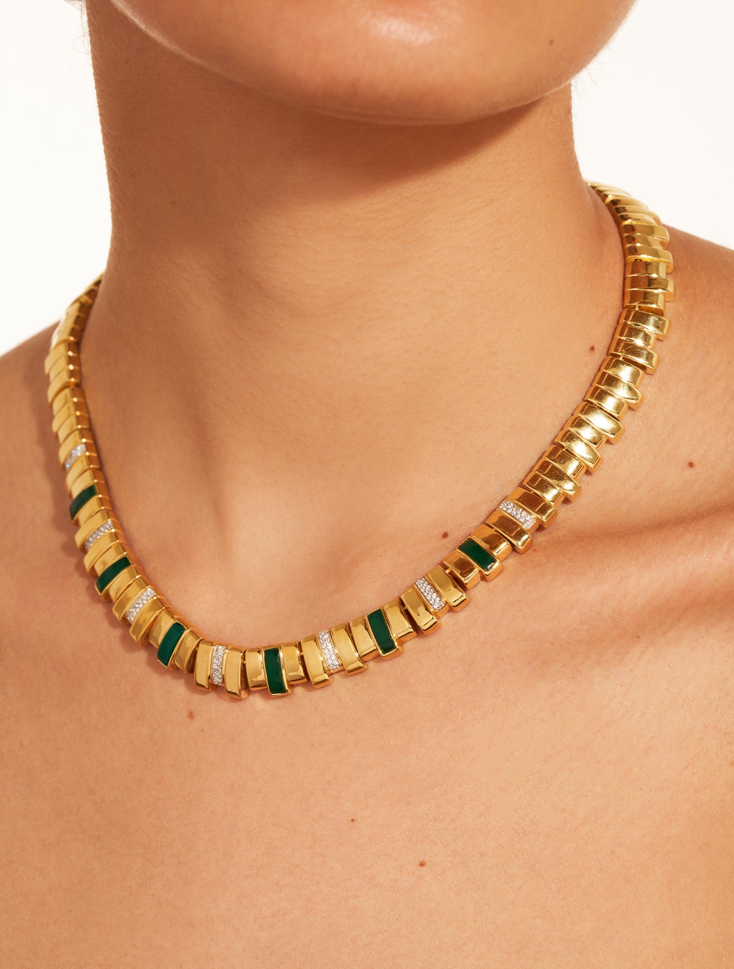 Collier Empreinte - Onyx vert