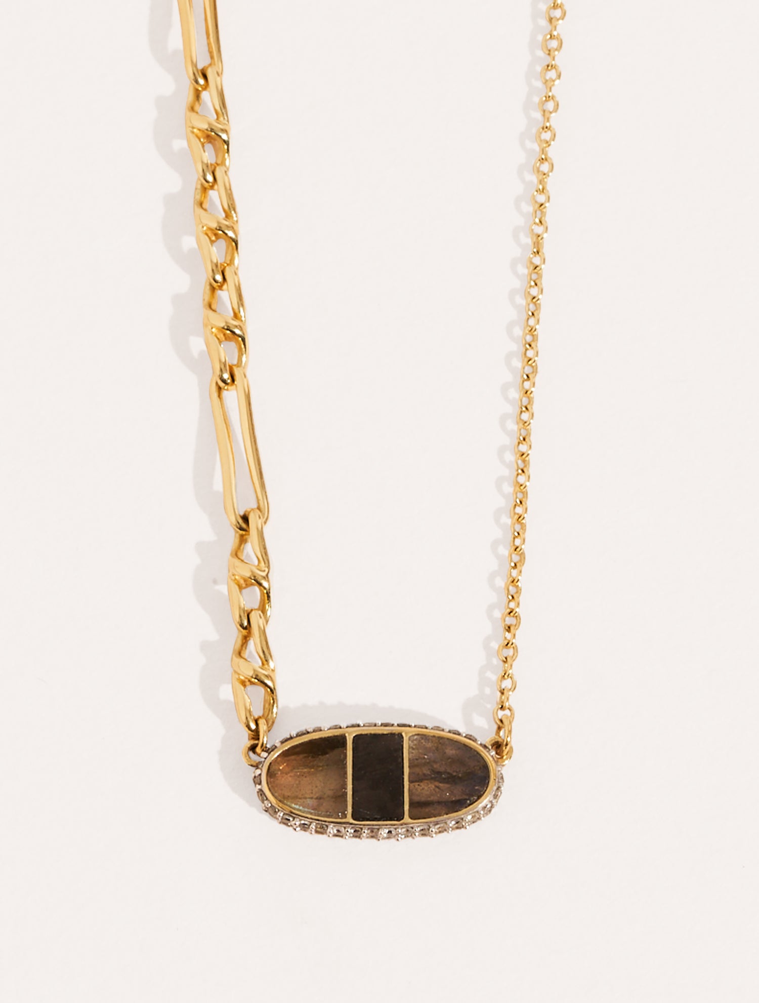 Collier Izy - Onyx Texturé / Labradorite