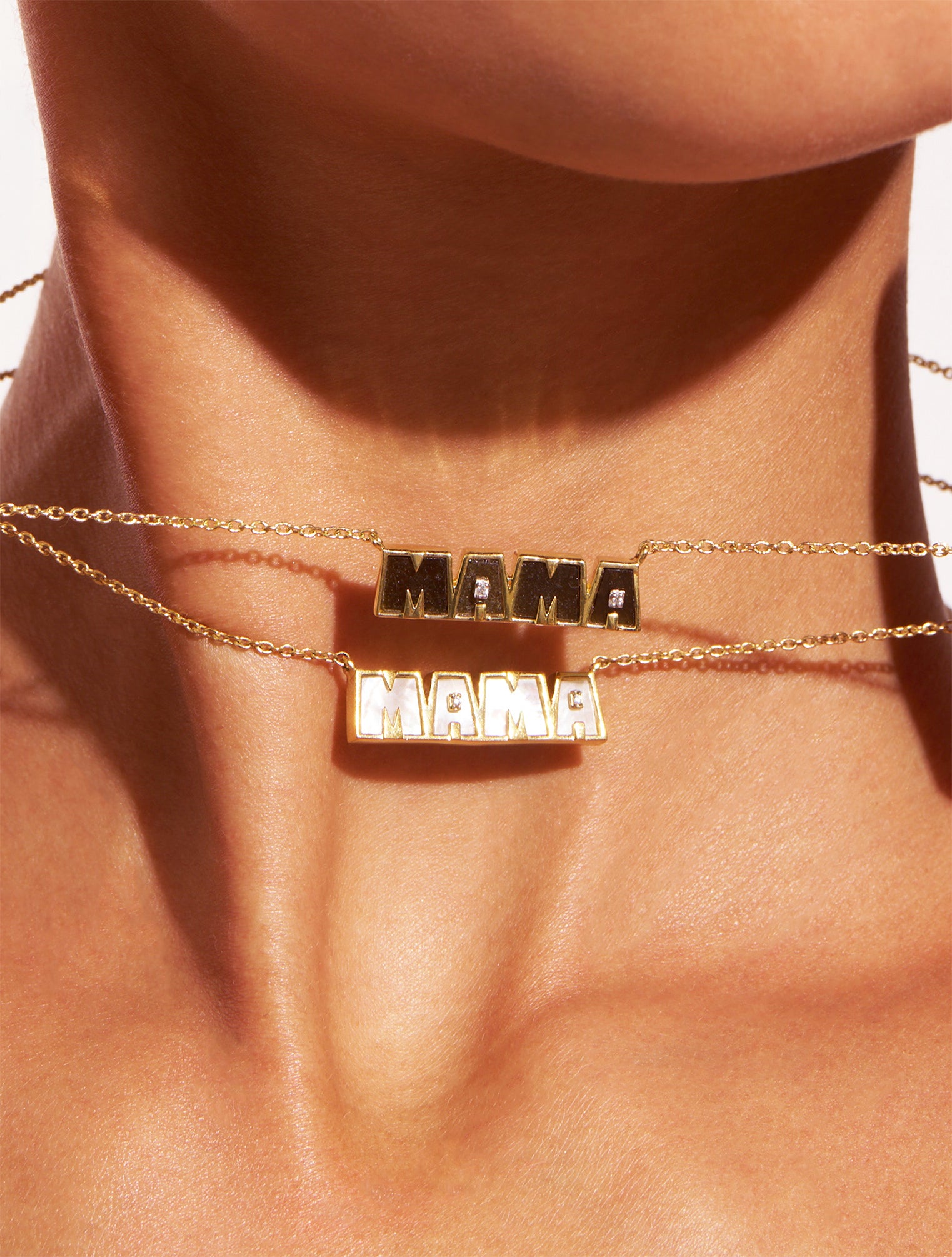 Mama Nacre Necklace | Be Maad - Fine necklace in brass gilded with