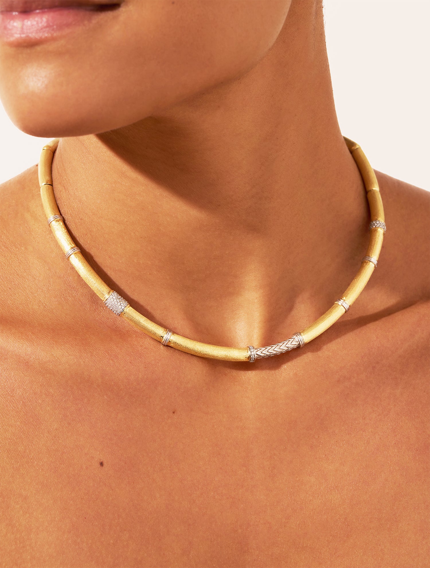 Collier Minuit - Argent & zircons blancs