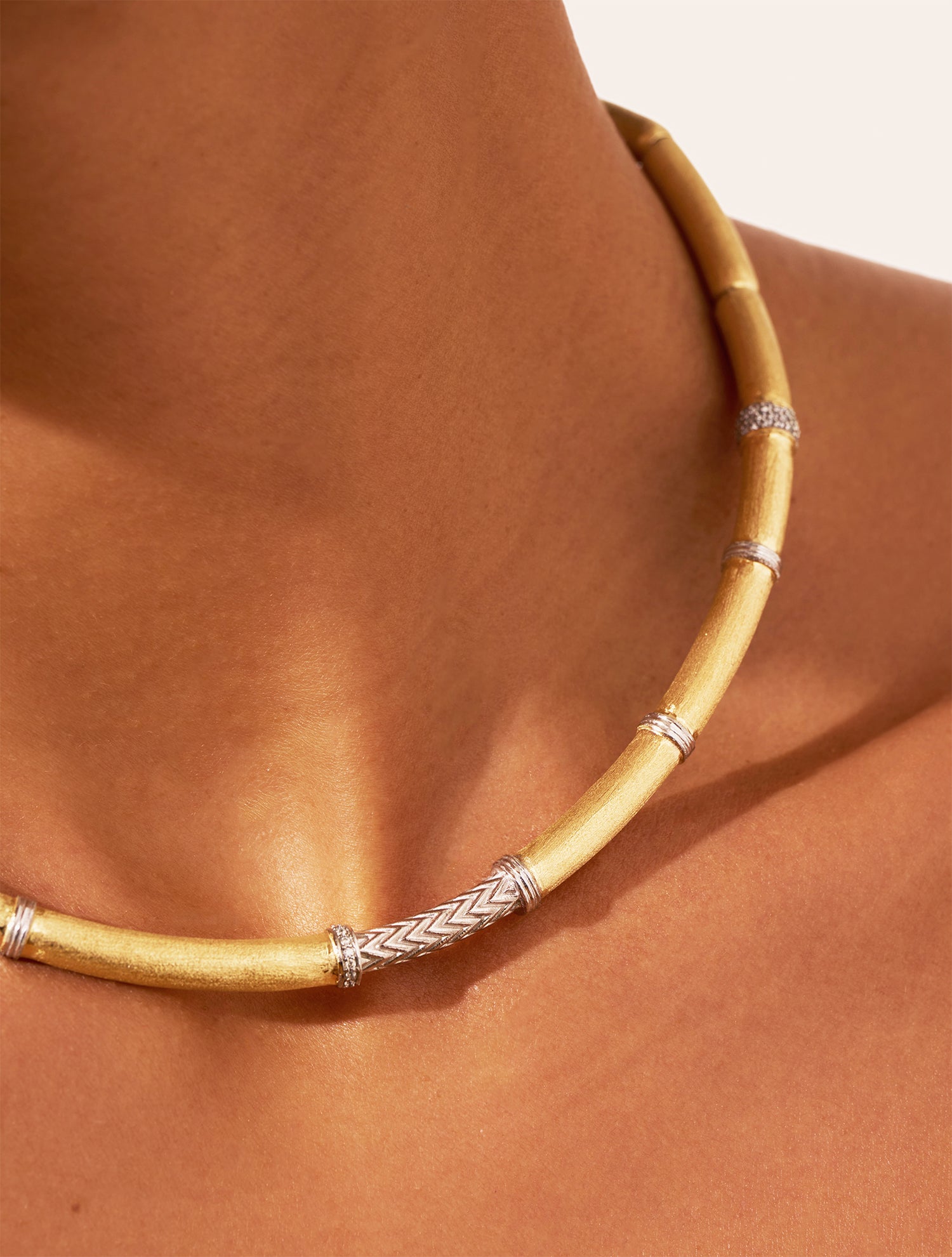 Collier Minuit - Argent & zircons blancs