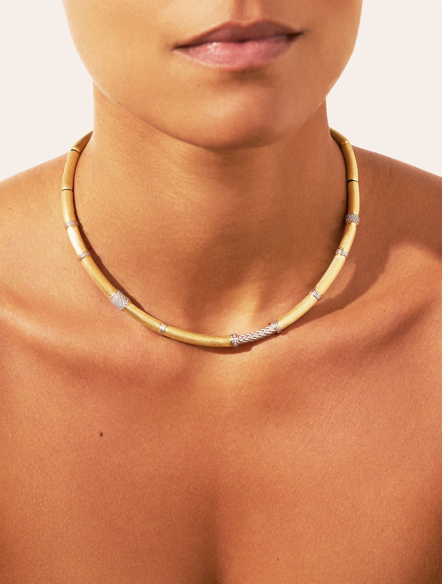 Collier Minuit - Argent & zircons blancs