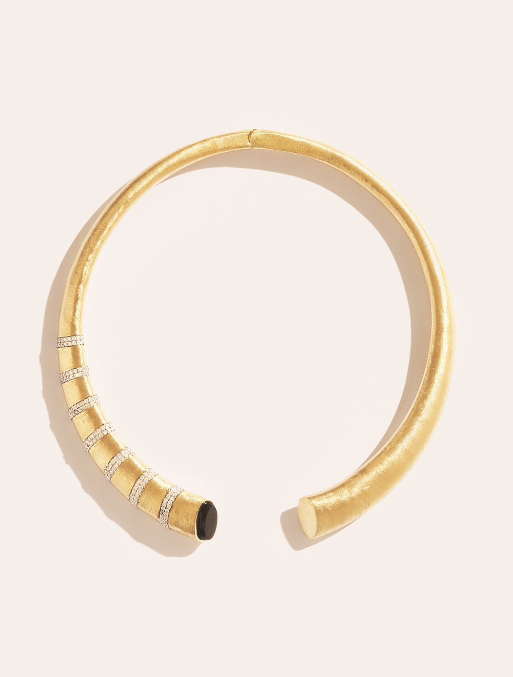 Collier Torque Minuit - Obsidienne dorée