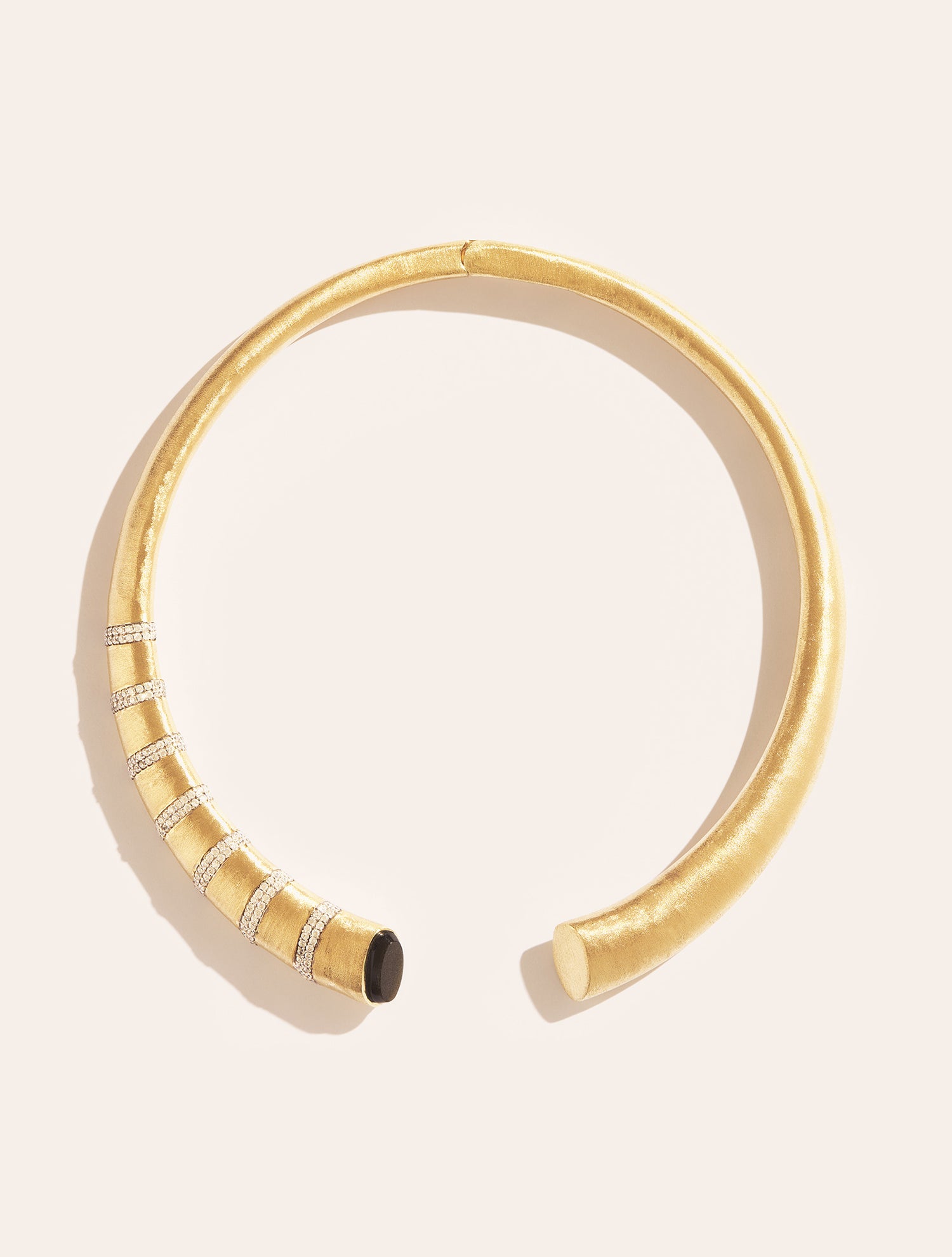 Collier Torque Minuit - Obsidienne dorée