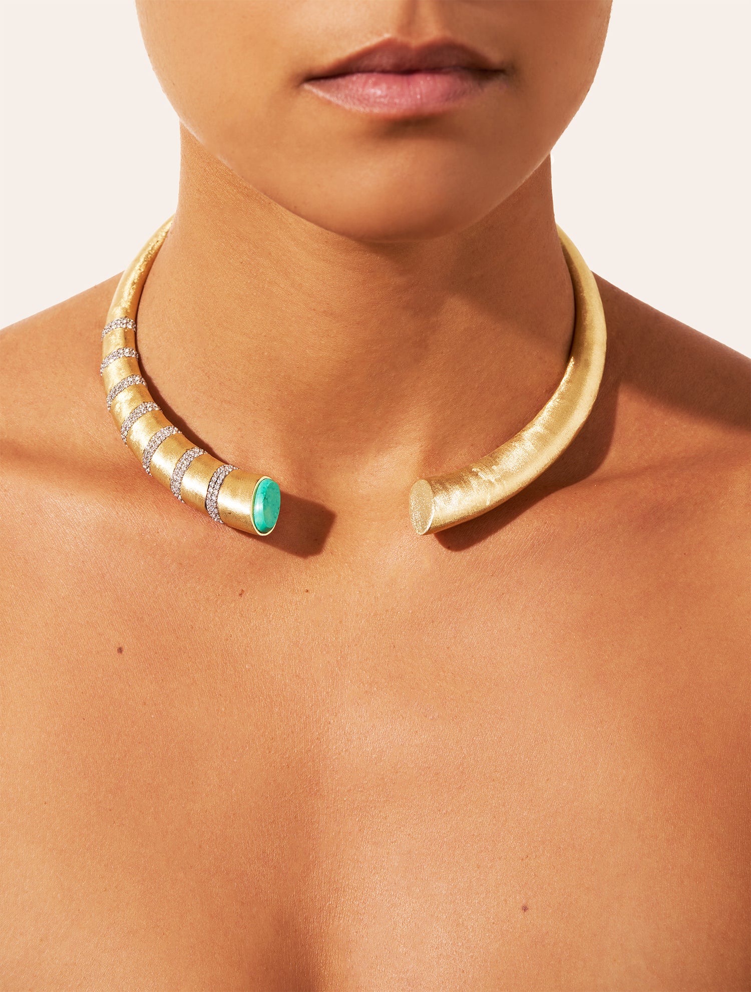 Collier Torque Minuit - Turquoise