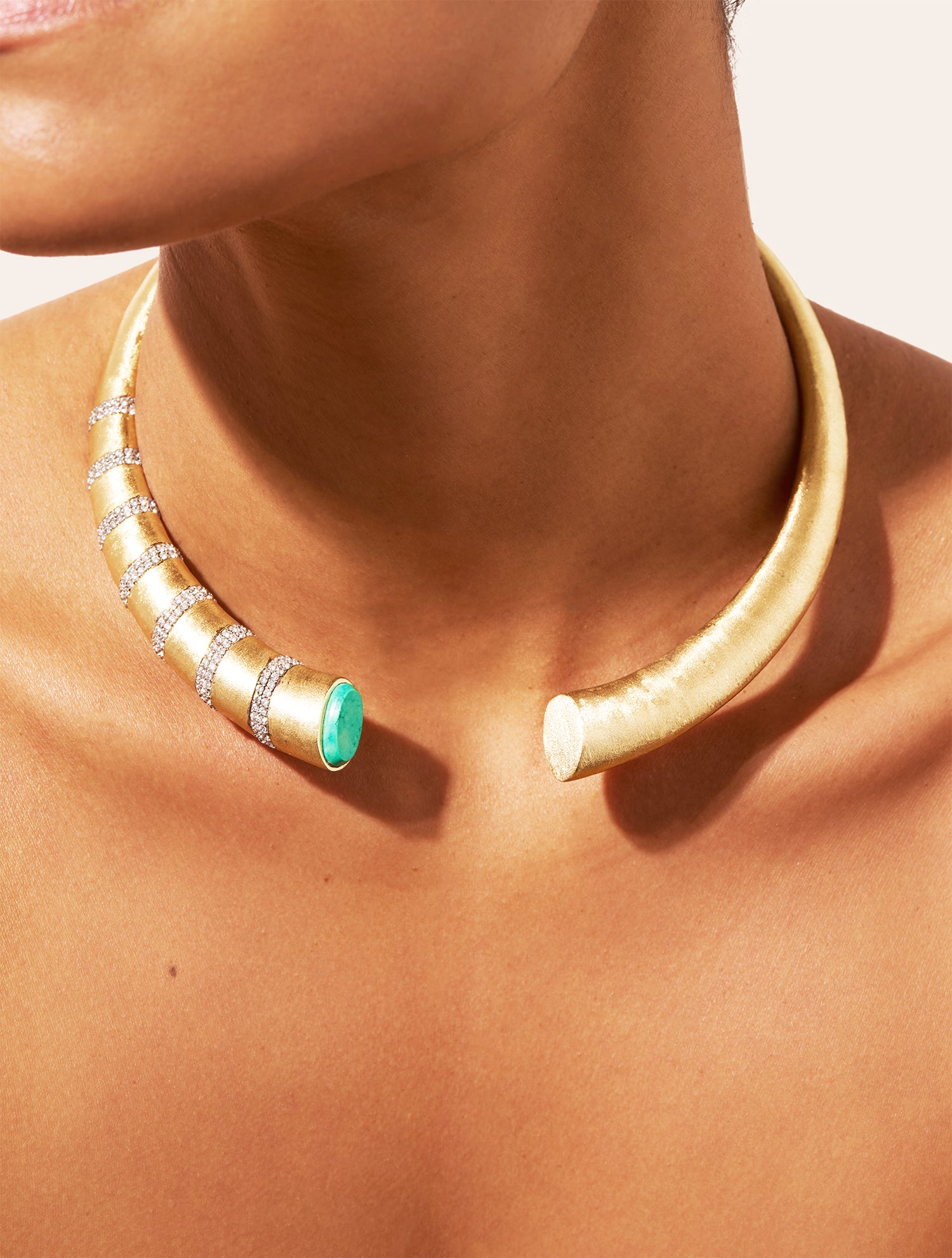 Collier Torque Minuit - Turquoise
