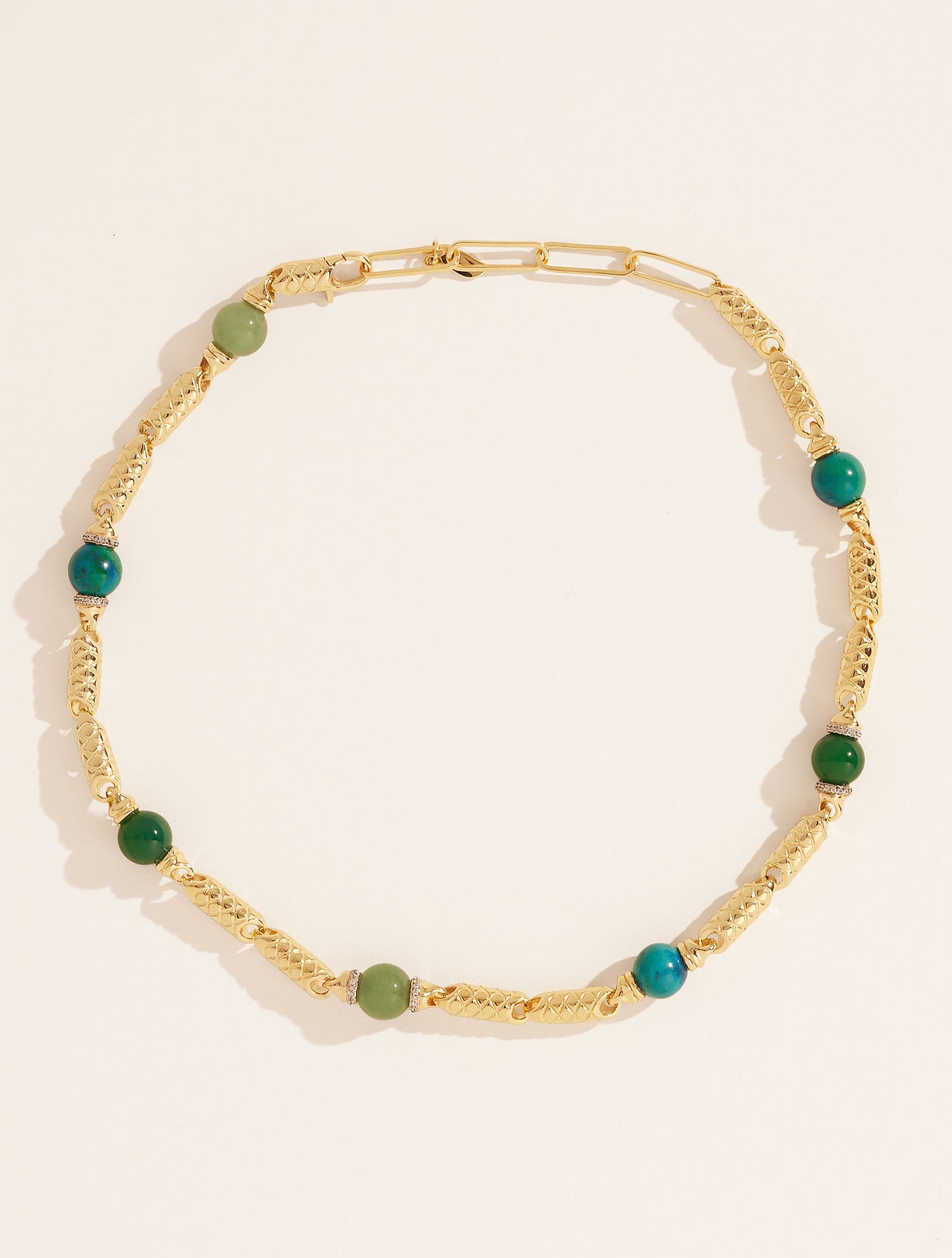 Collier Oro - Aventurine, Chrysocolle & Onyx Vert