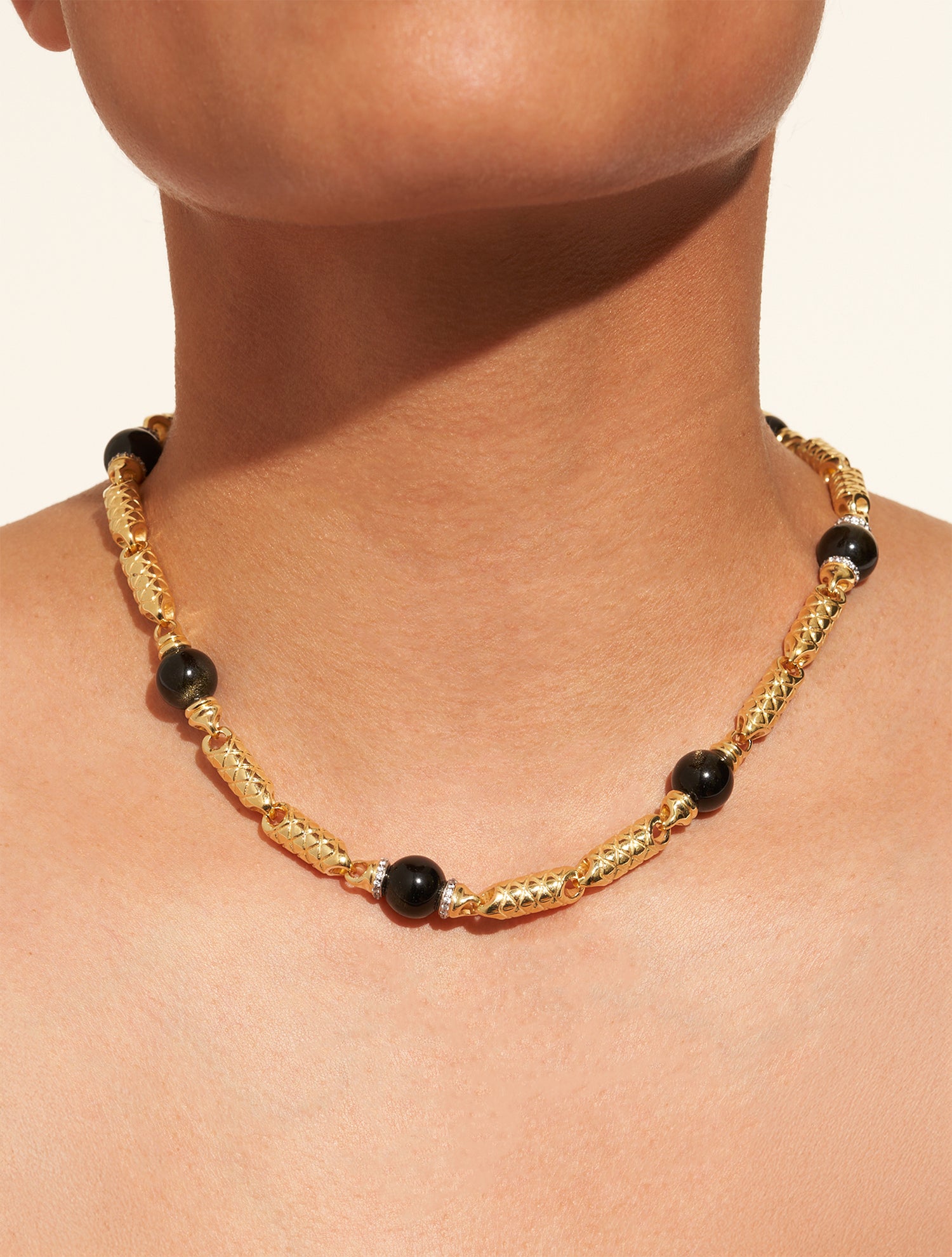 Collier Oro - Obsidienne Dorée