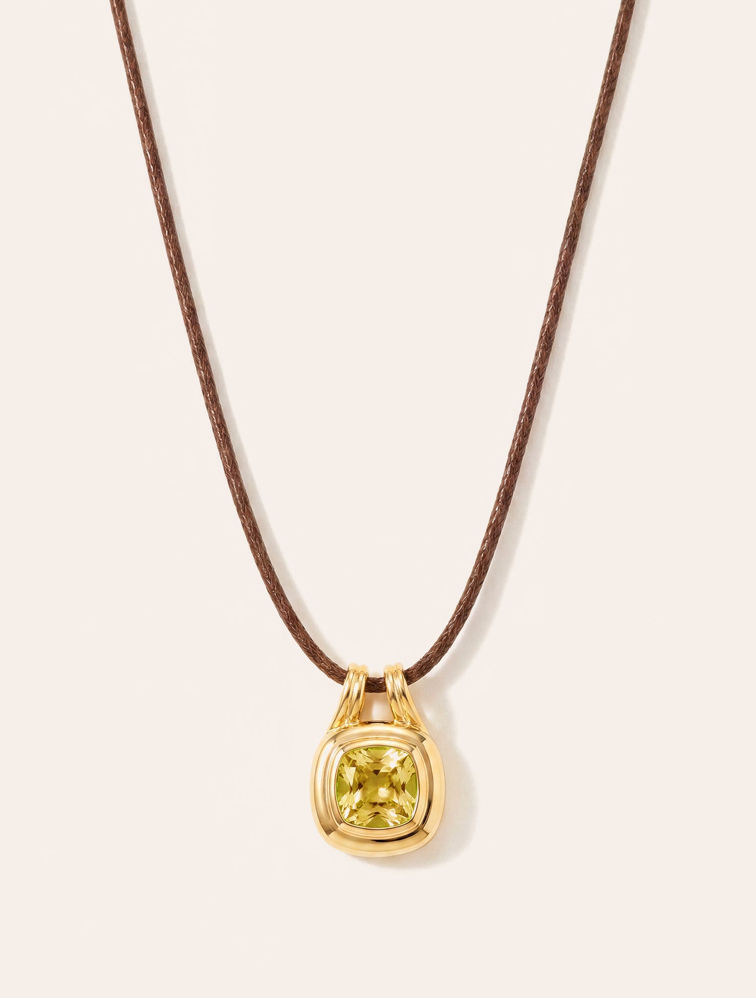 Collier carré - Quartz coloré vert clair - Riviera