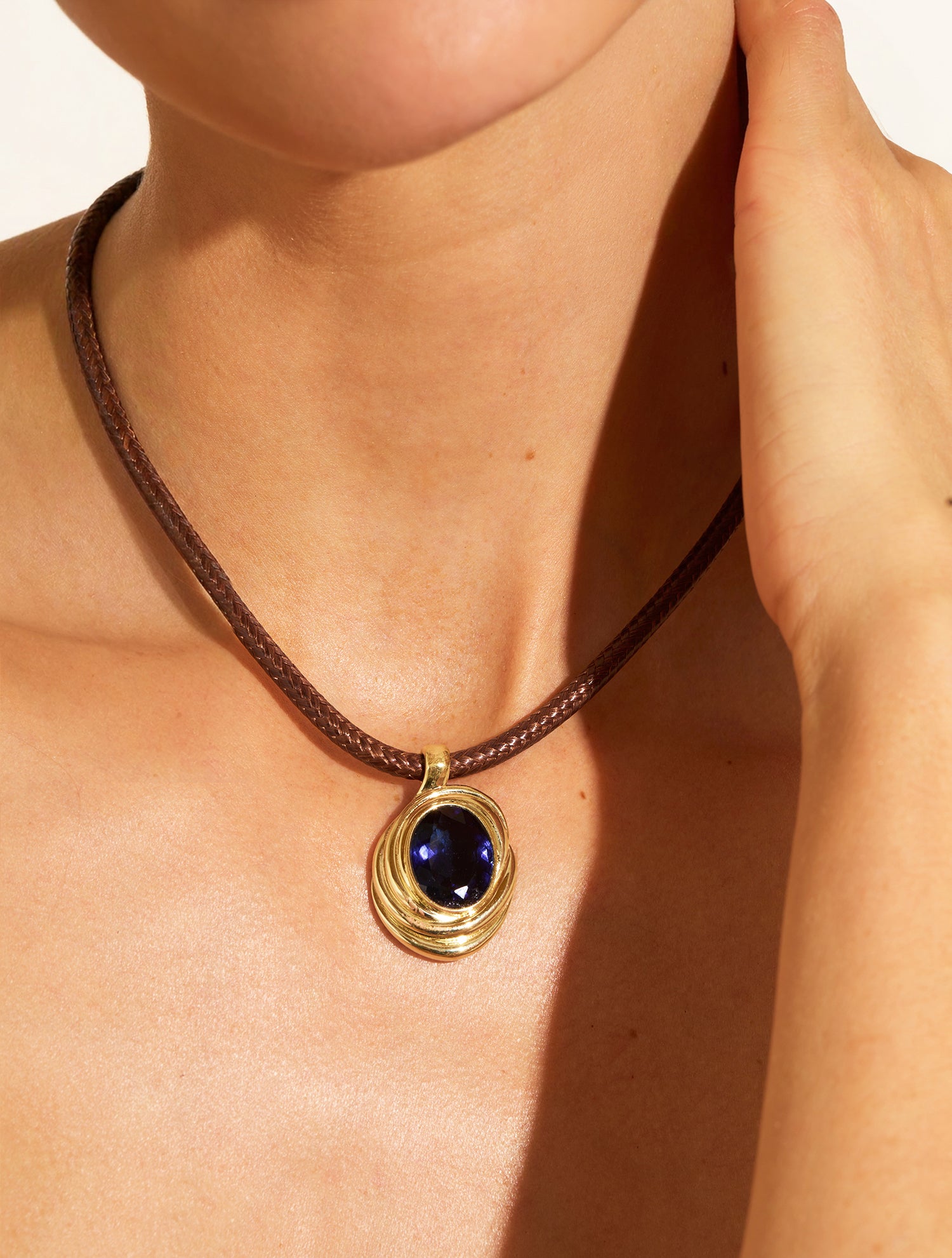 Collier Riviera - Quartz coloré bleu foncé