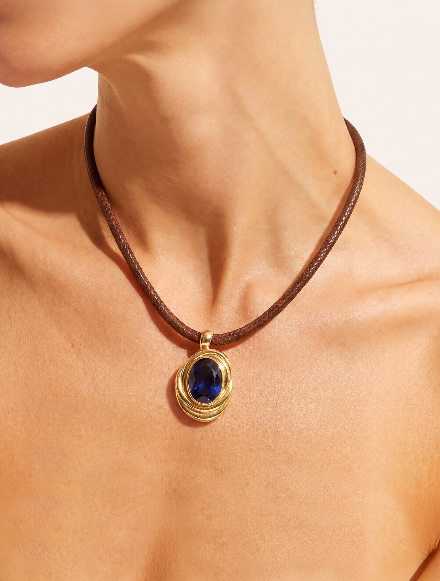 Collier Riviera - Quartz coloré bleu foncé