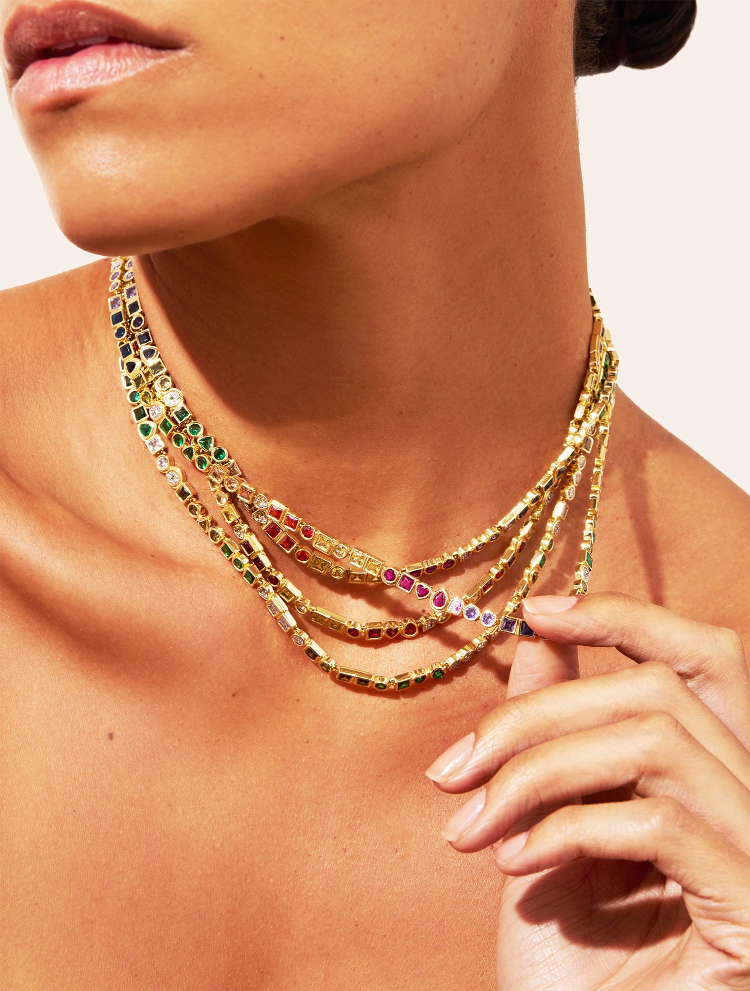 Collier Rivière - Zircons verts