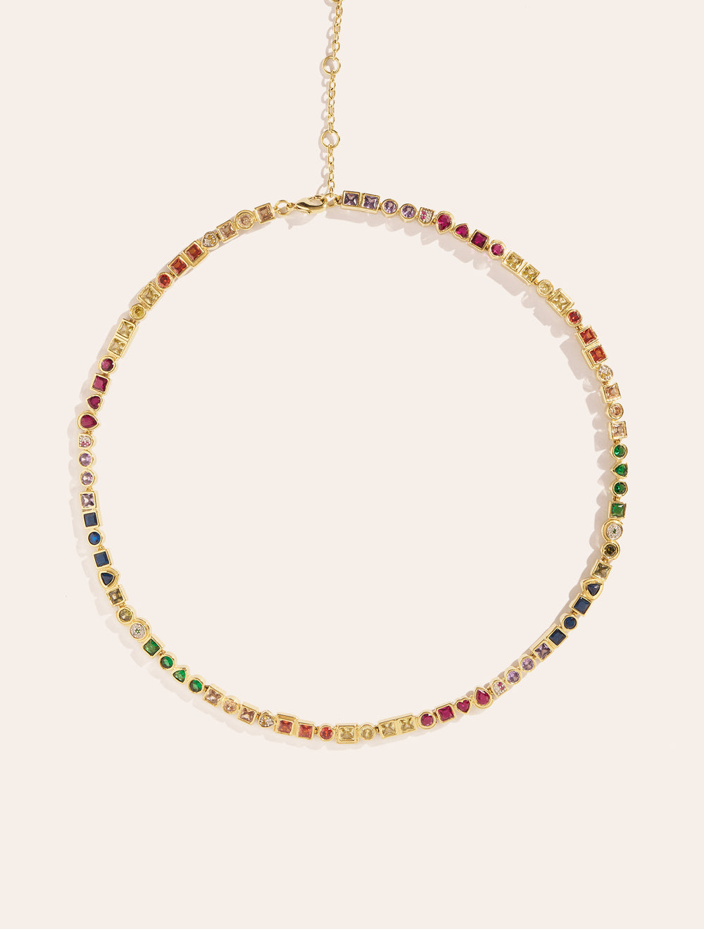 Collier Rivière - Zircons multicolores