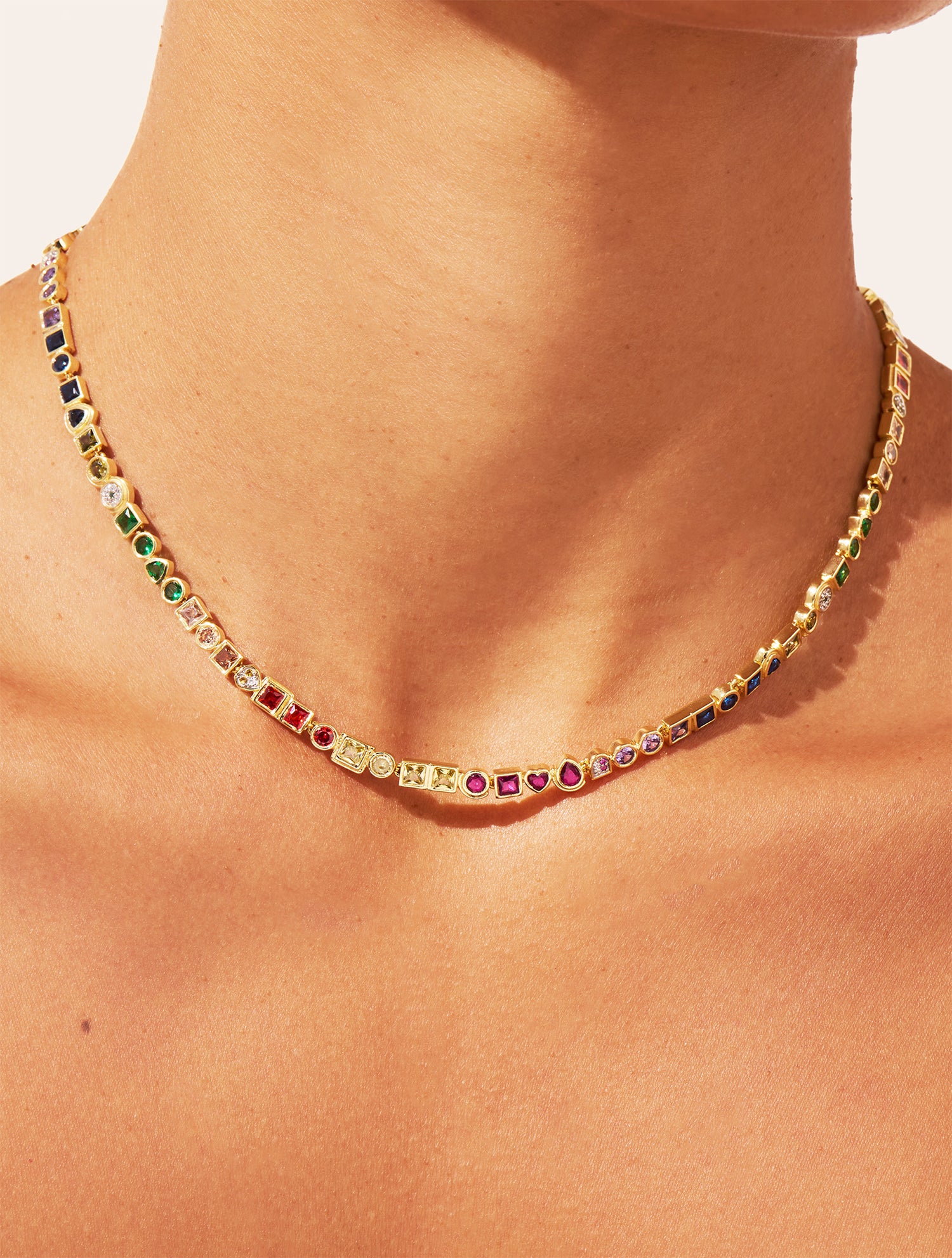 Collier Rivière - Zircons multicolores