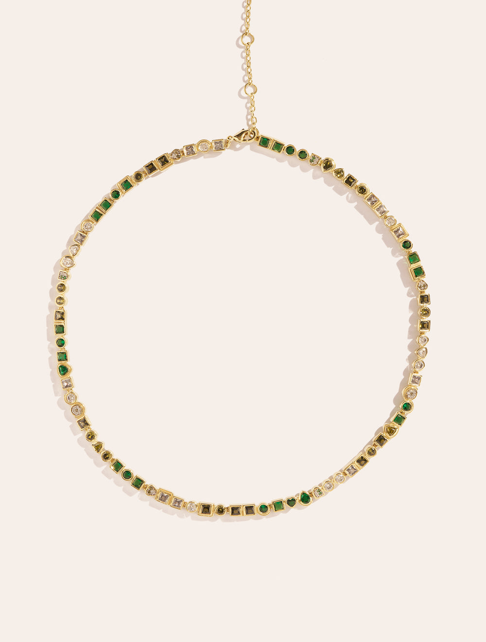 Collier Rivière - Zircons verts