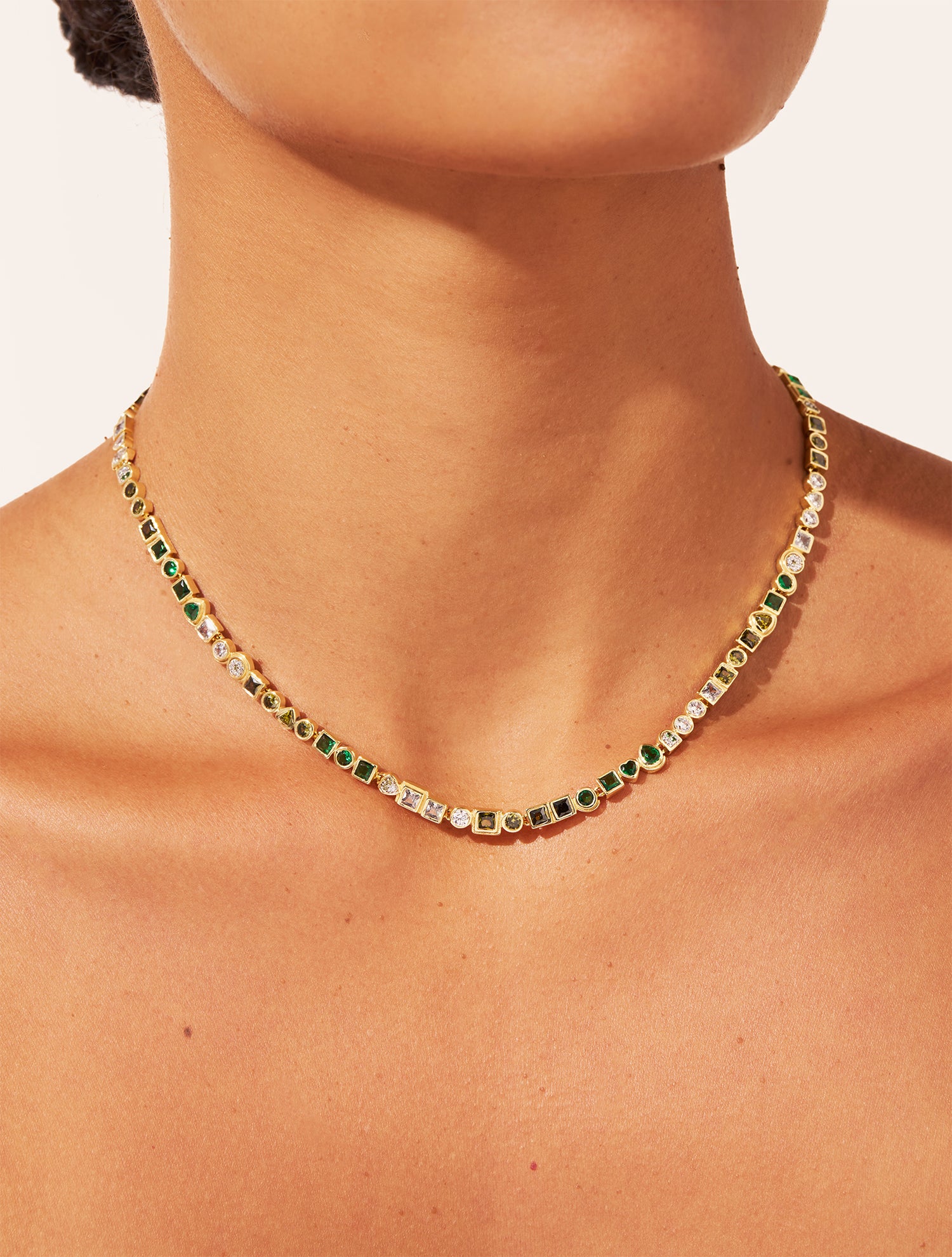 Collier Rivière - Zircons verts