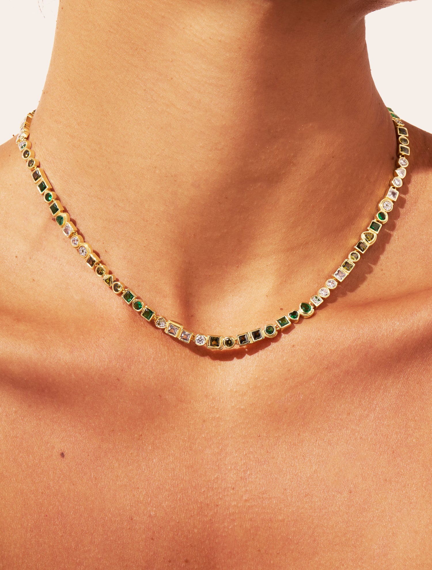 Collier Rivière - Zircons verts