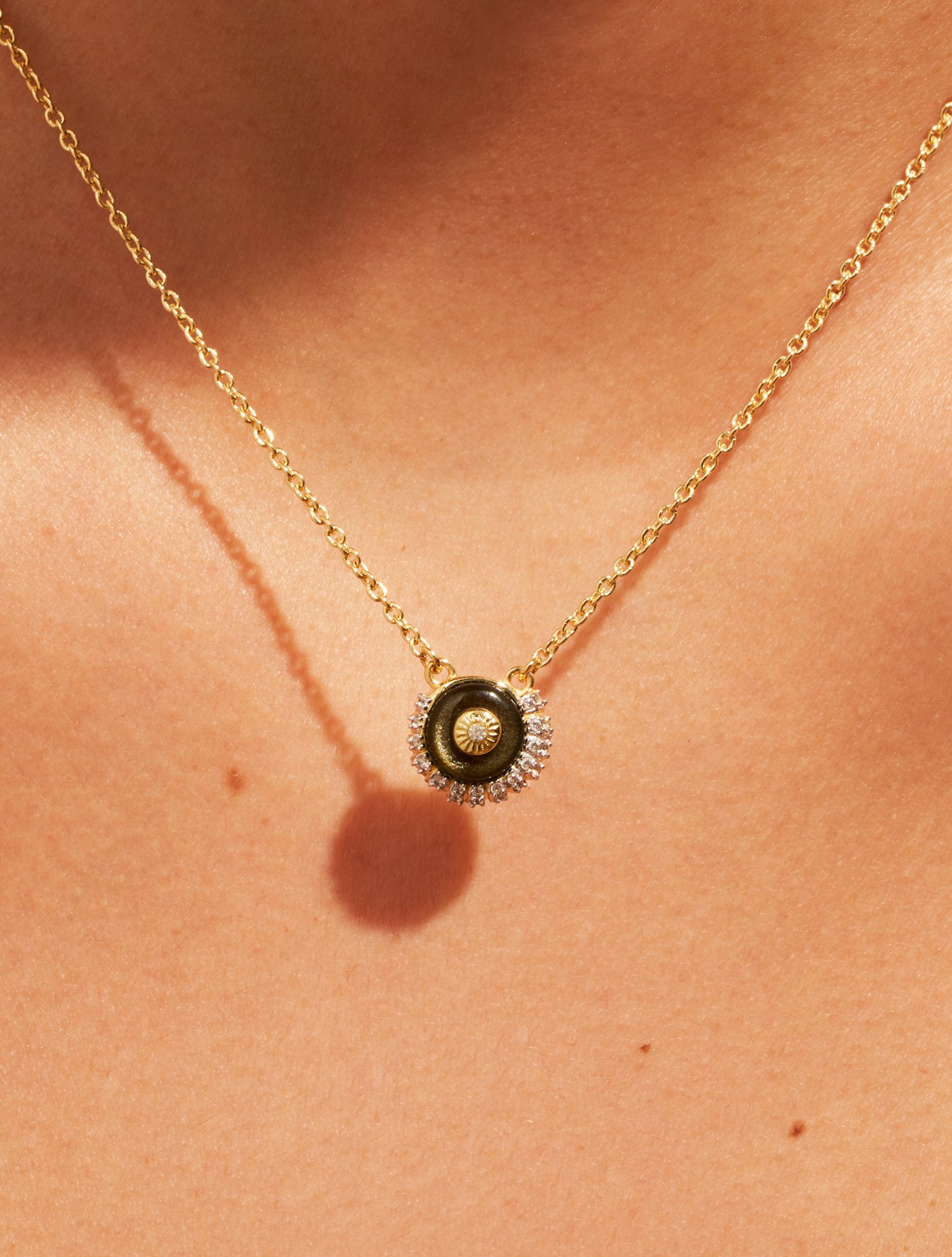 Collier coquillage - Obsidienne dorée