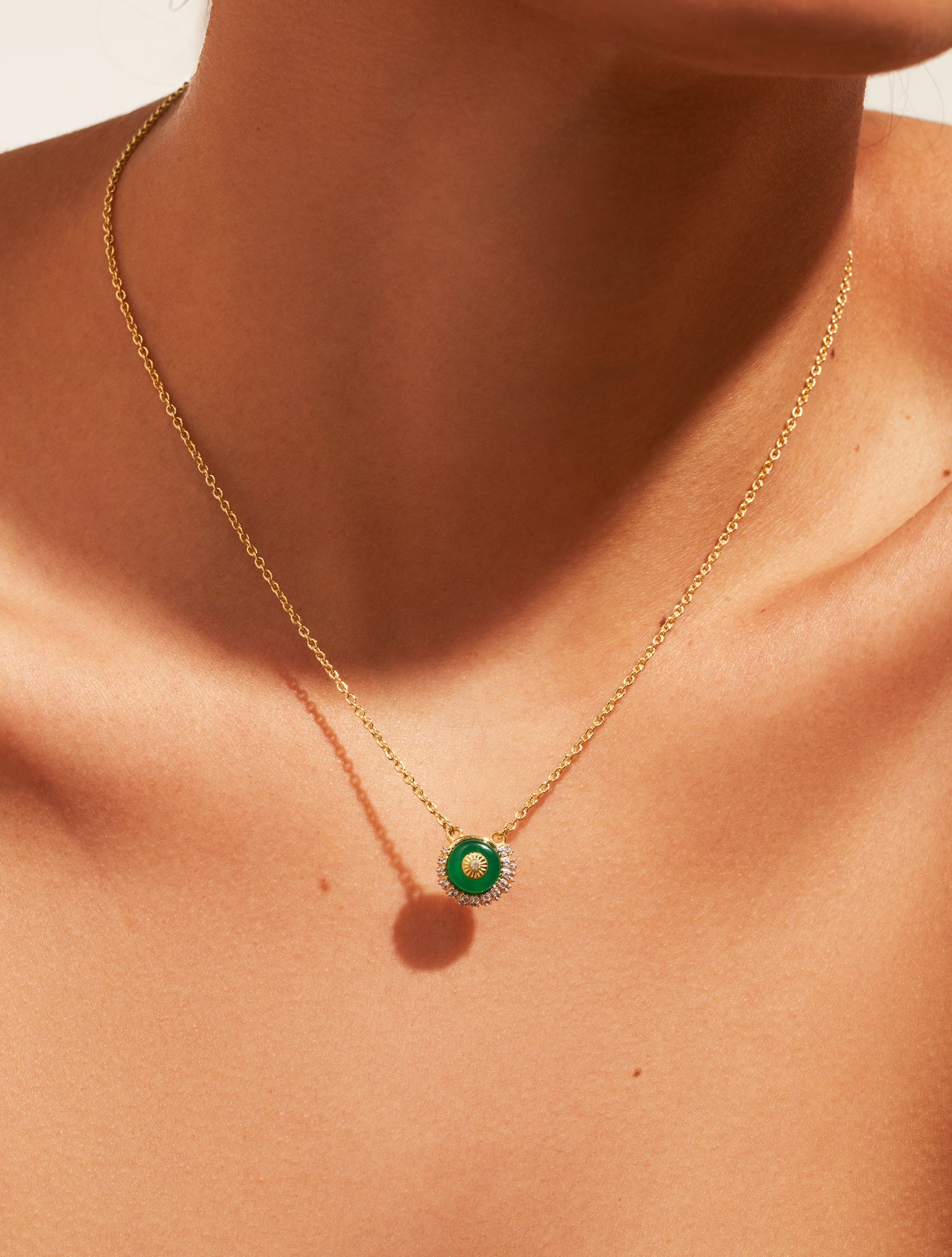 Collier coquillage - Onyx vert