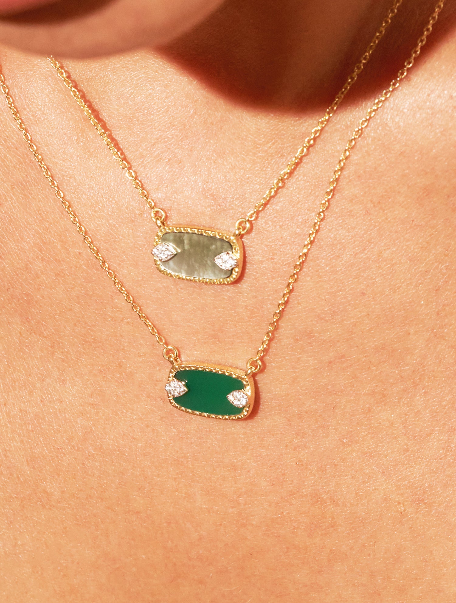 Sangha Necklace - Green Onyx