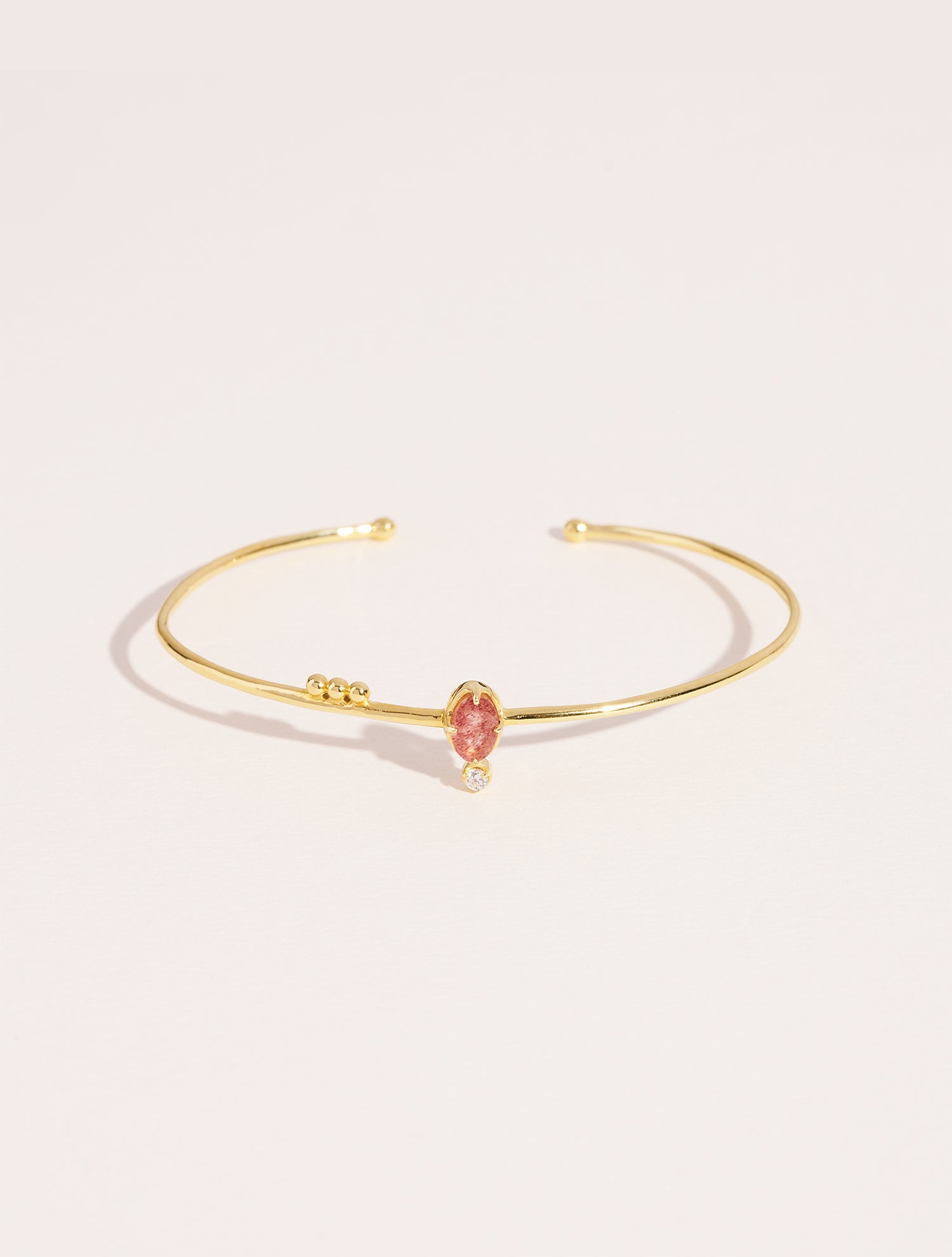 Jonc Mani - Quartz fraise