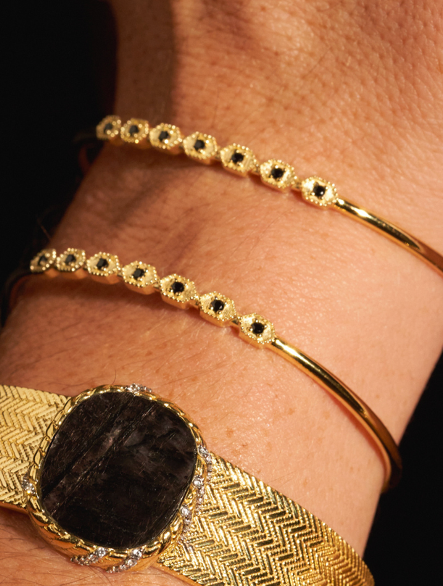 Jonc Tara - Zircons Noirs