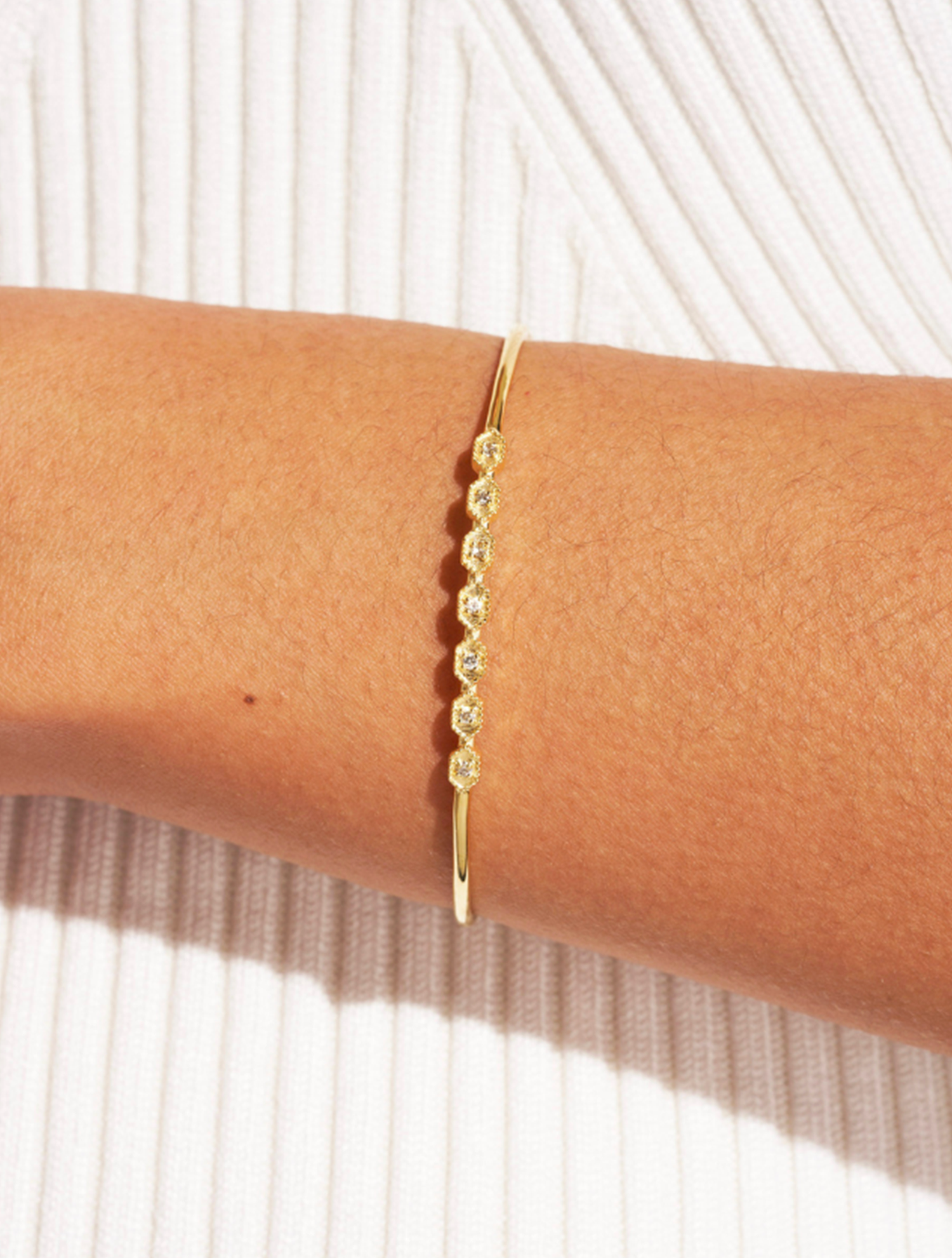 Tara Bangle - White Zircons