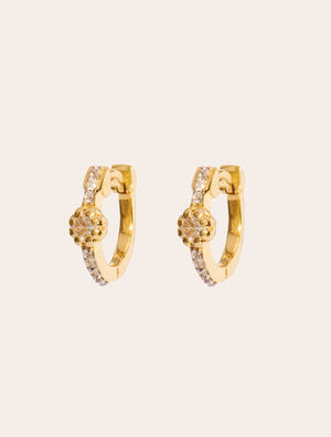 Mini Créoles Rive D'or serties - Zircons blancs