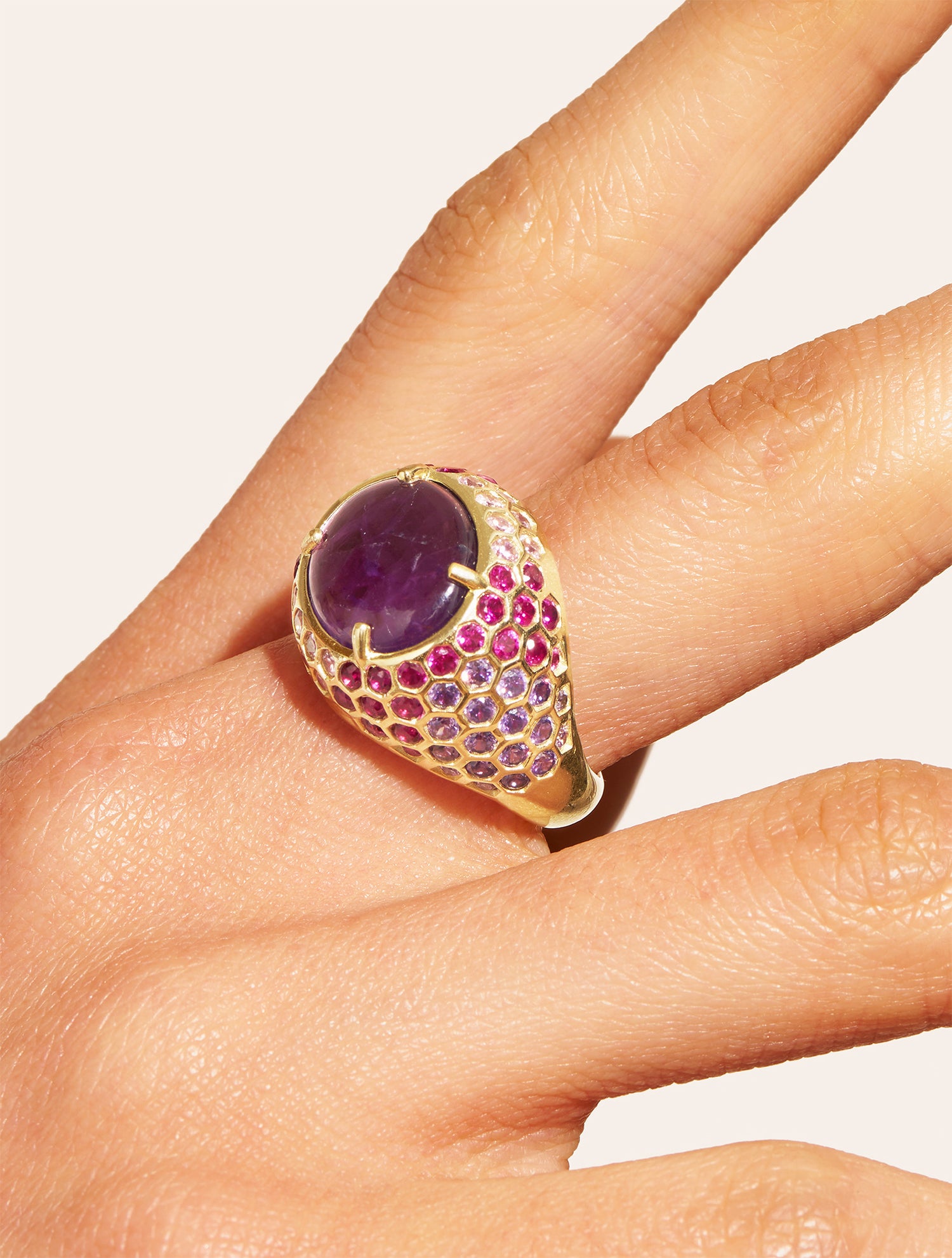 Amethyst Turtle Ring - Soleil sauvage II