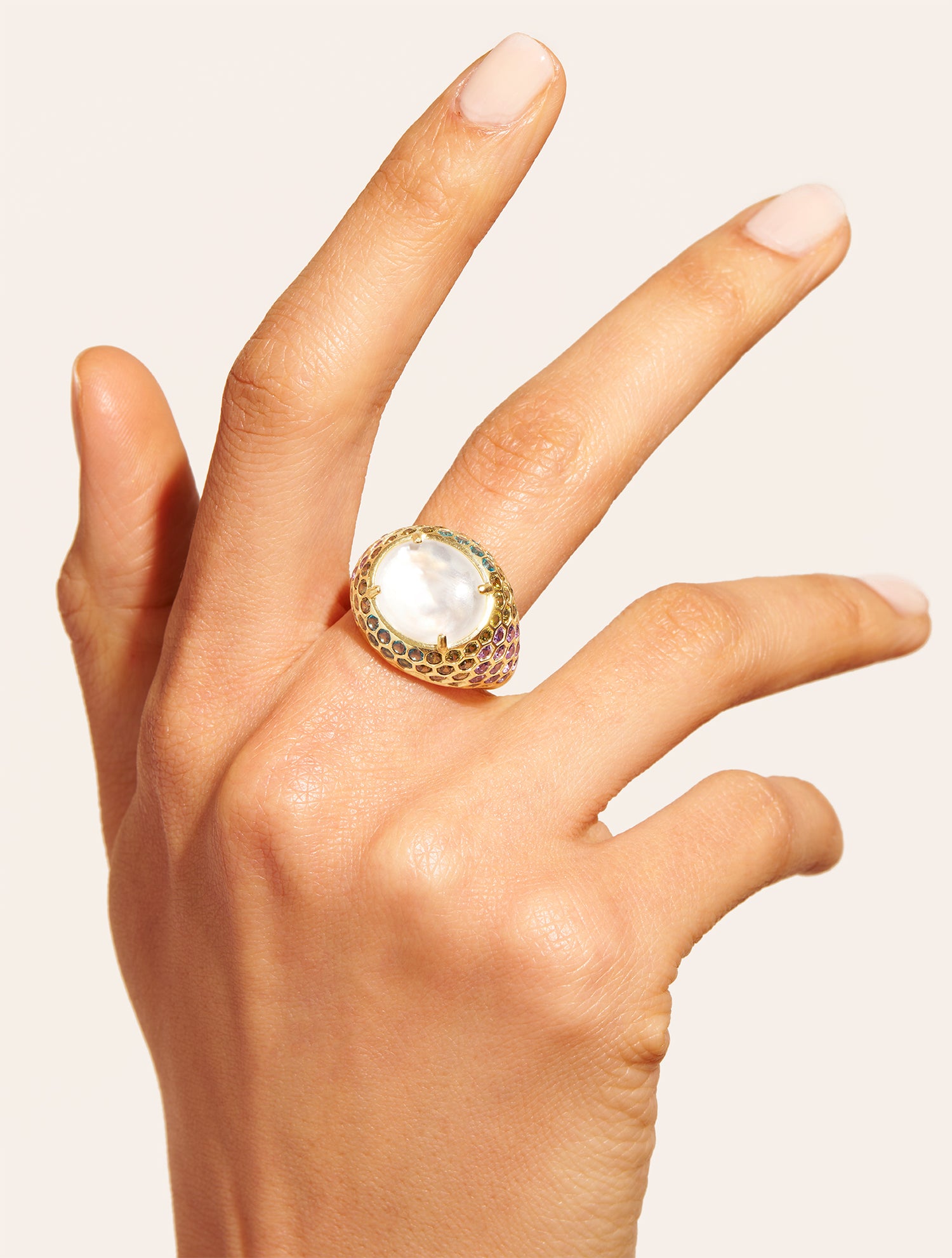 Mother-of-pearl turtle ring - Soleil sauvage II 