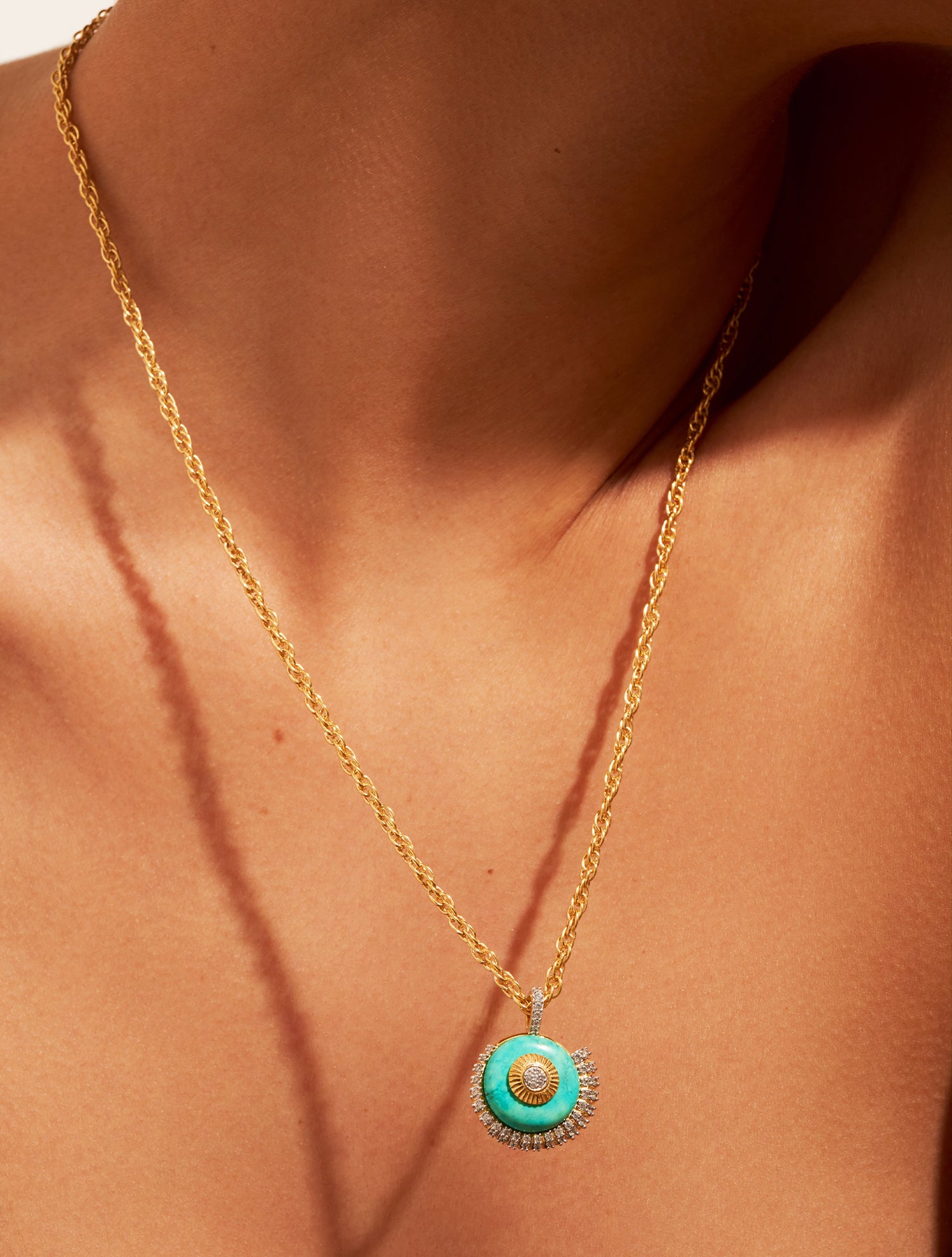 Shell long necklace - Turquoise