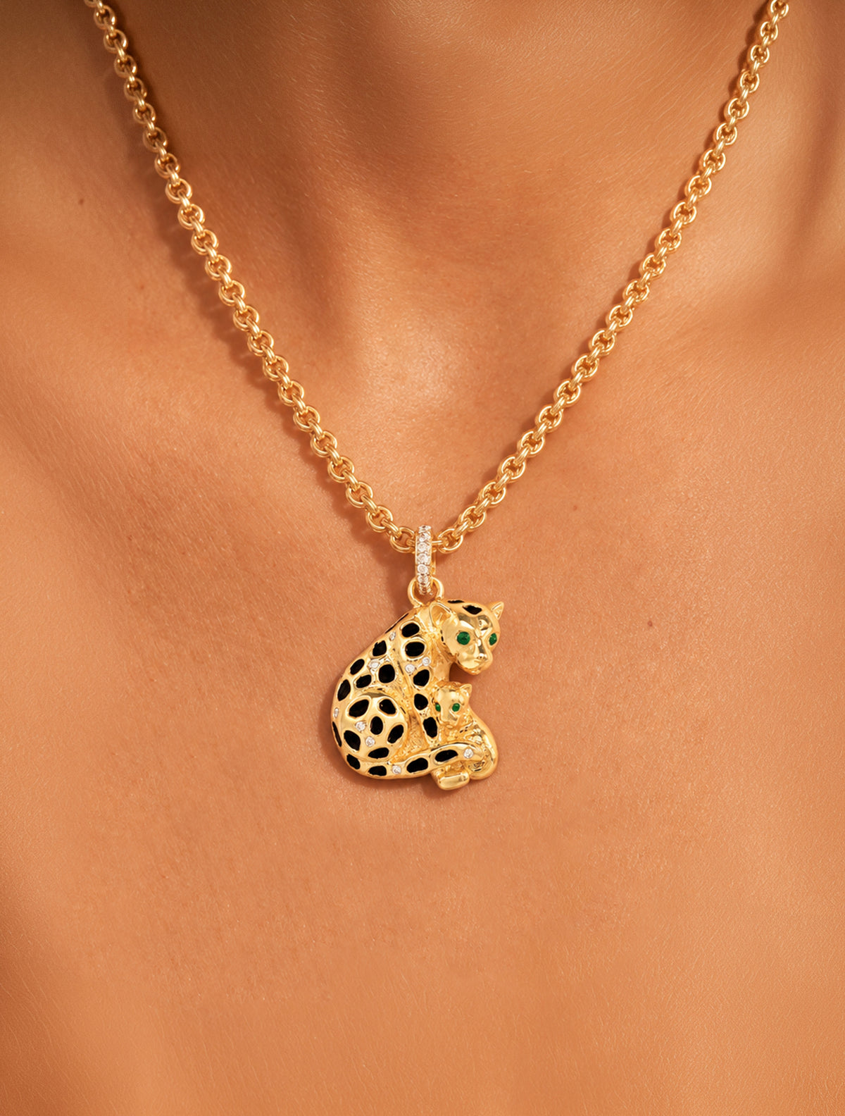 Pendentif Toteme - Panthère - blanc