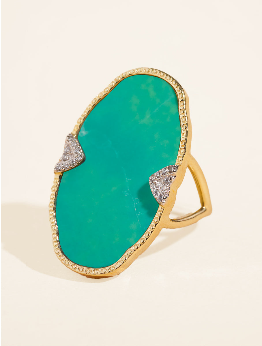 Belize Diamond Rings Belize Turquoise Ring | Be Maad - Thin & delicate ring in 18K gold ...
