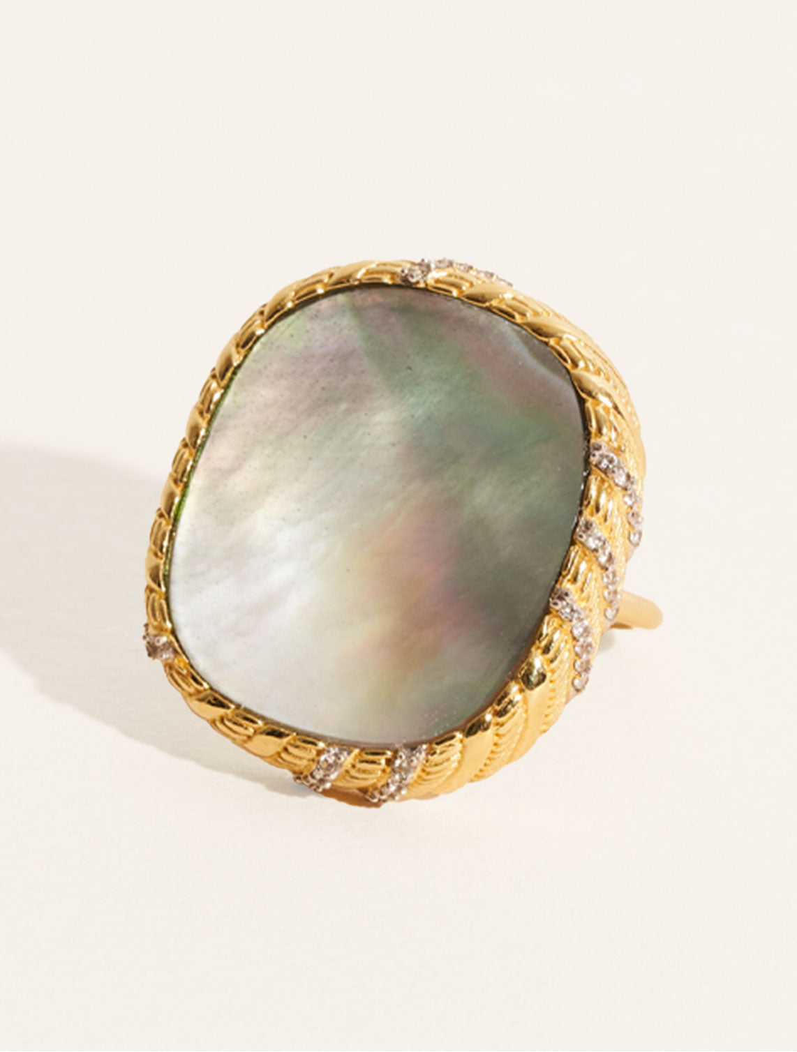 Dona Ring - Grey Mother-of-Pearl