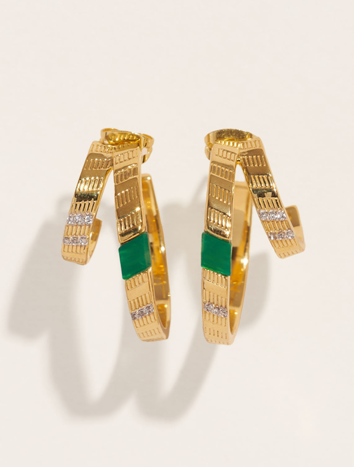 Dona Earrings - Green Onyx