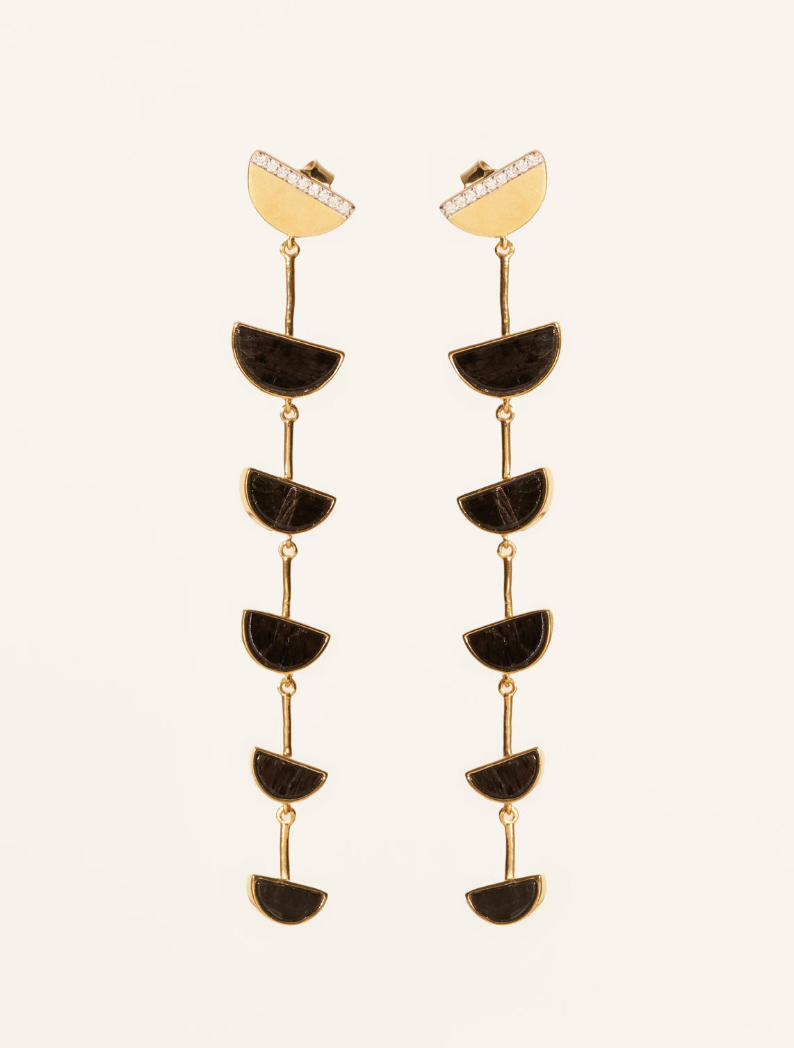 Boucles d'oreilles Seema - Onyx Texturé