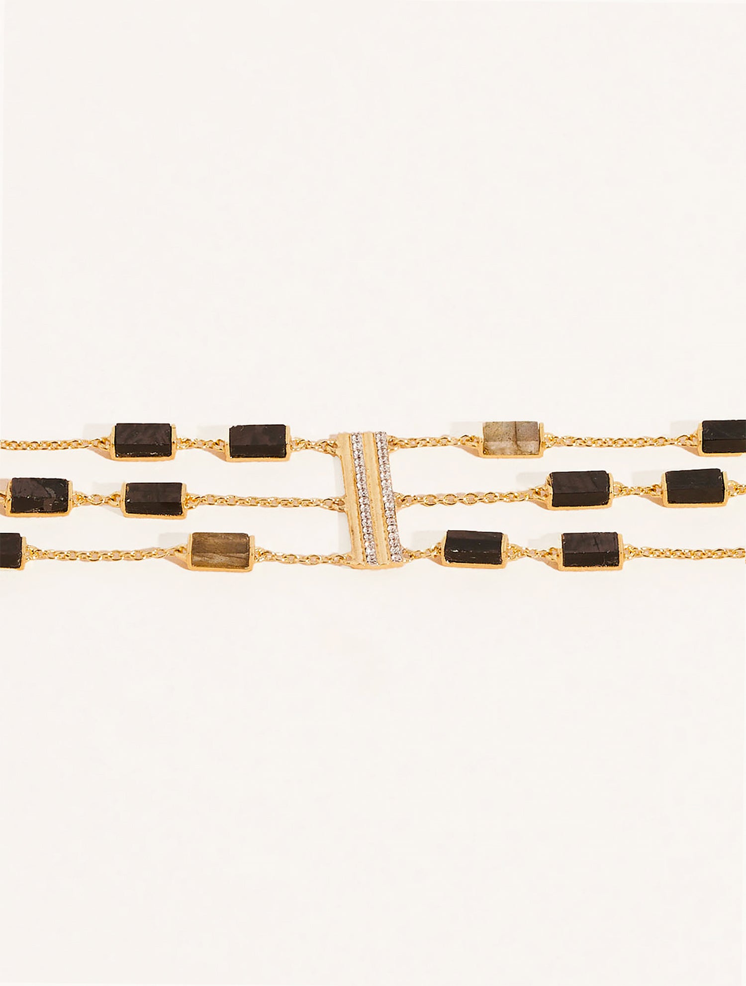 Bracelet Mara - Onyx Texturé / Labradorite