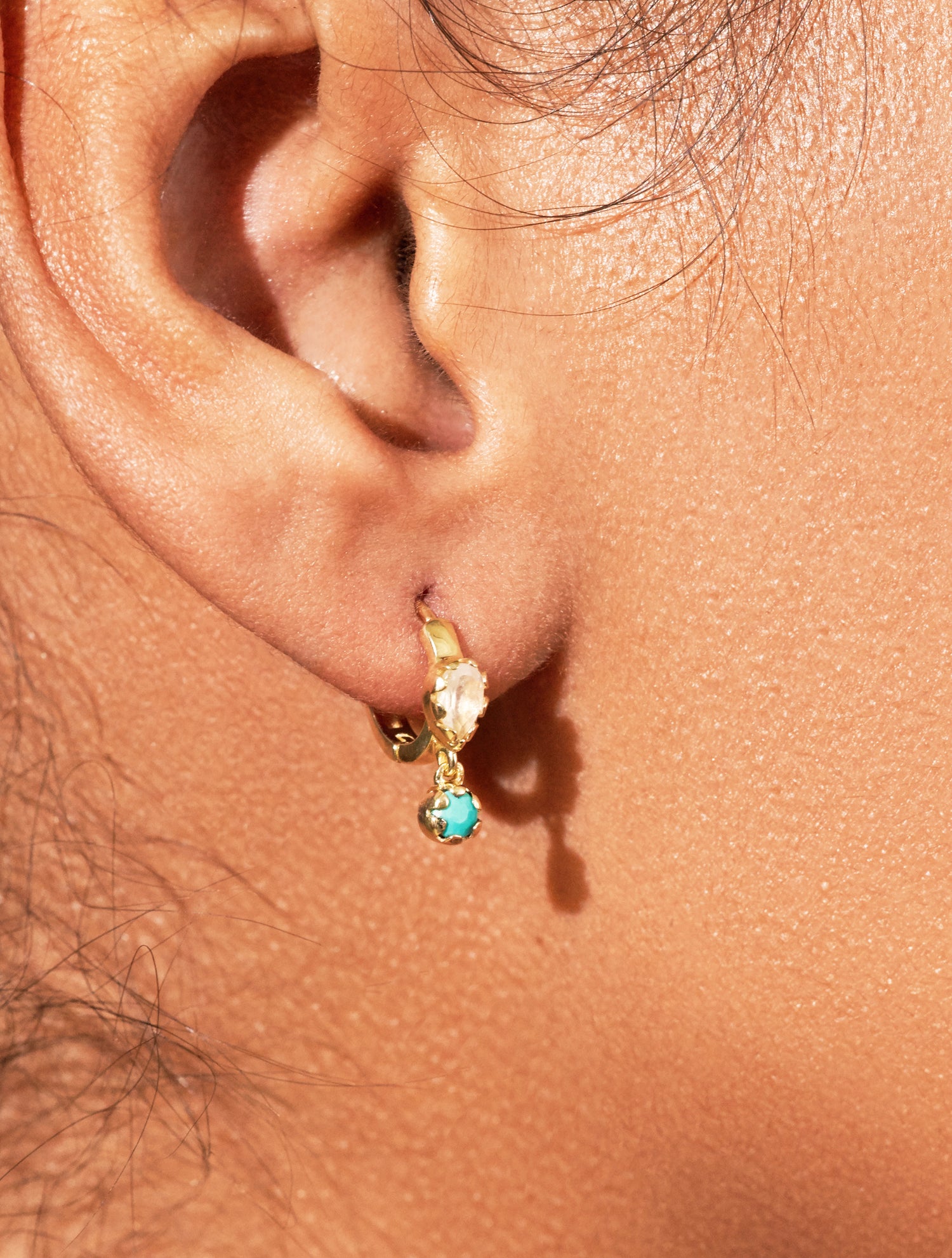 Safra Earrings - Moonstone and Turquoise