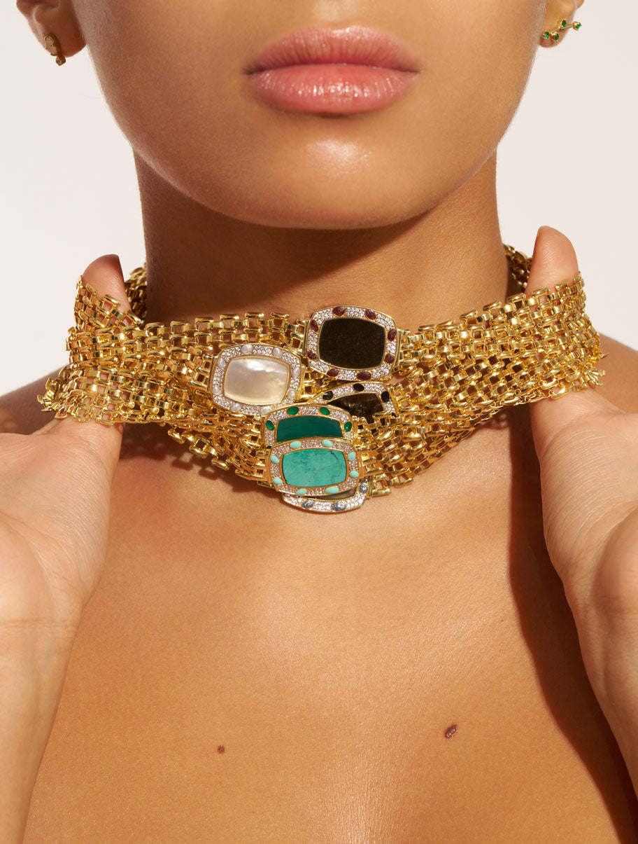 Colliers_dores_accumulations_pierres_naturelles_nacre_turquoise