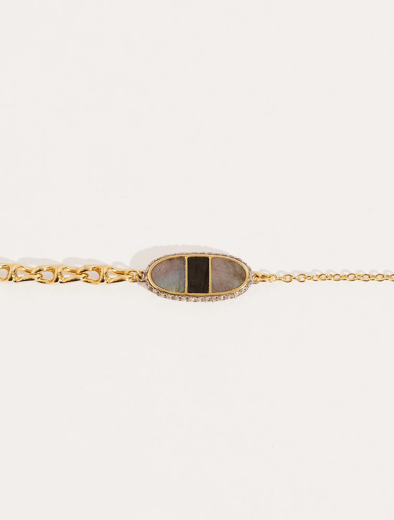 Bracelet Izy - Onyx Texturé  / Labradorite