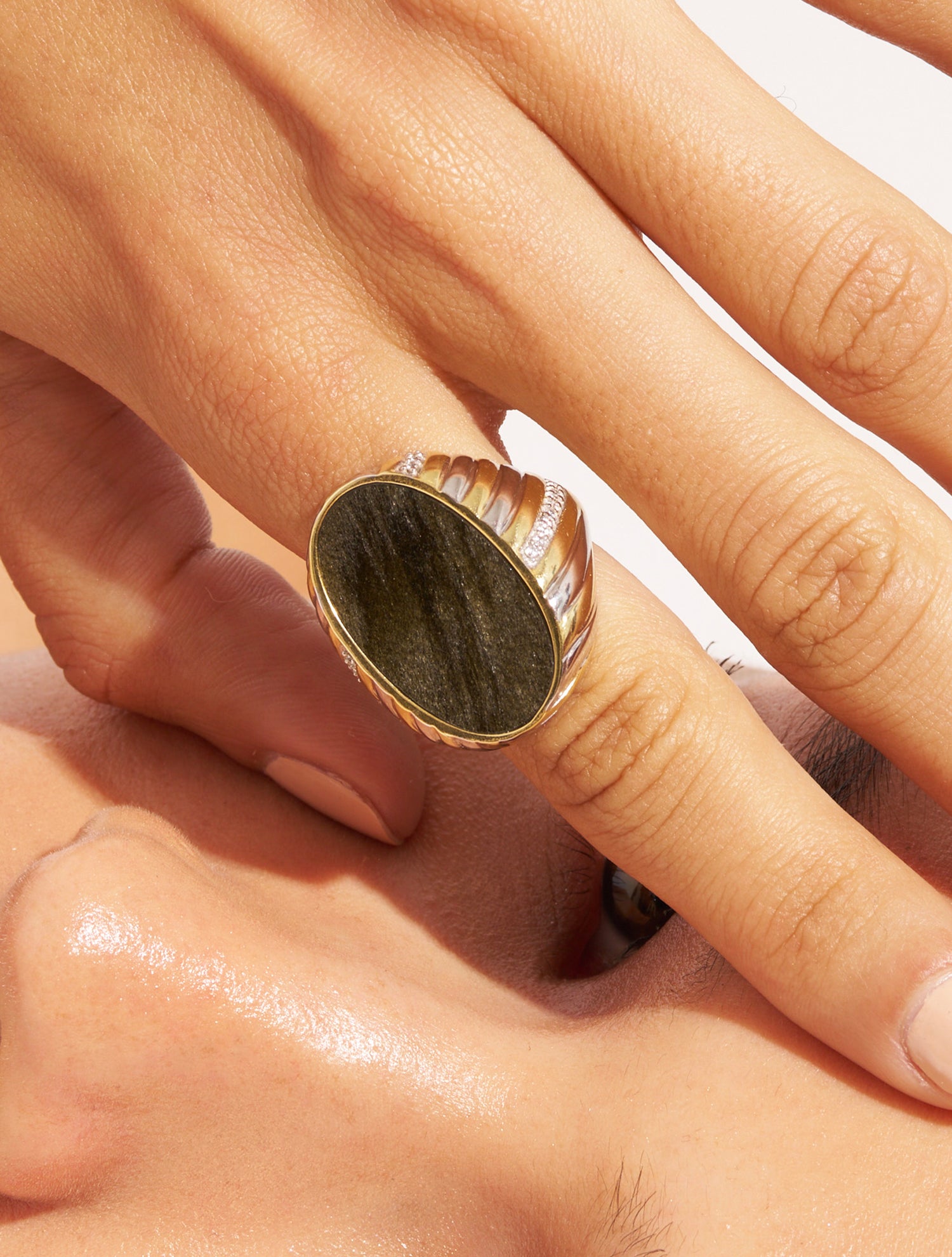 Amara Ring - Golden Obsidian