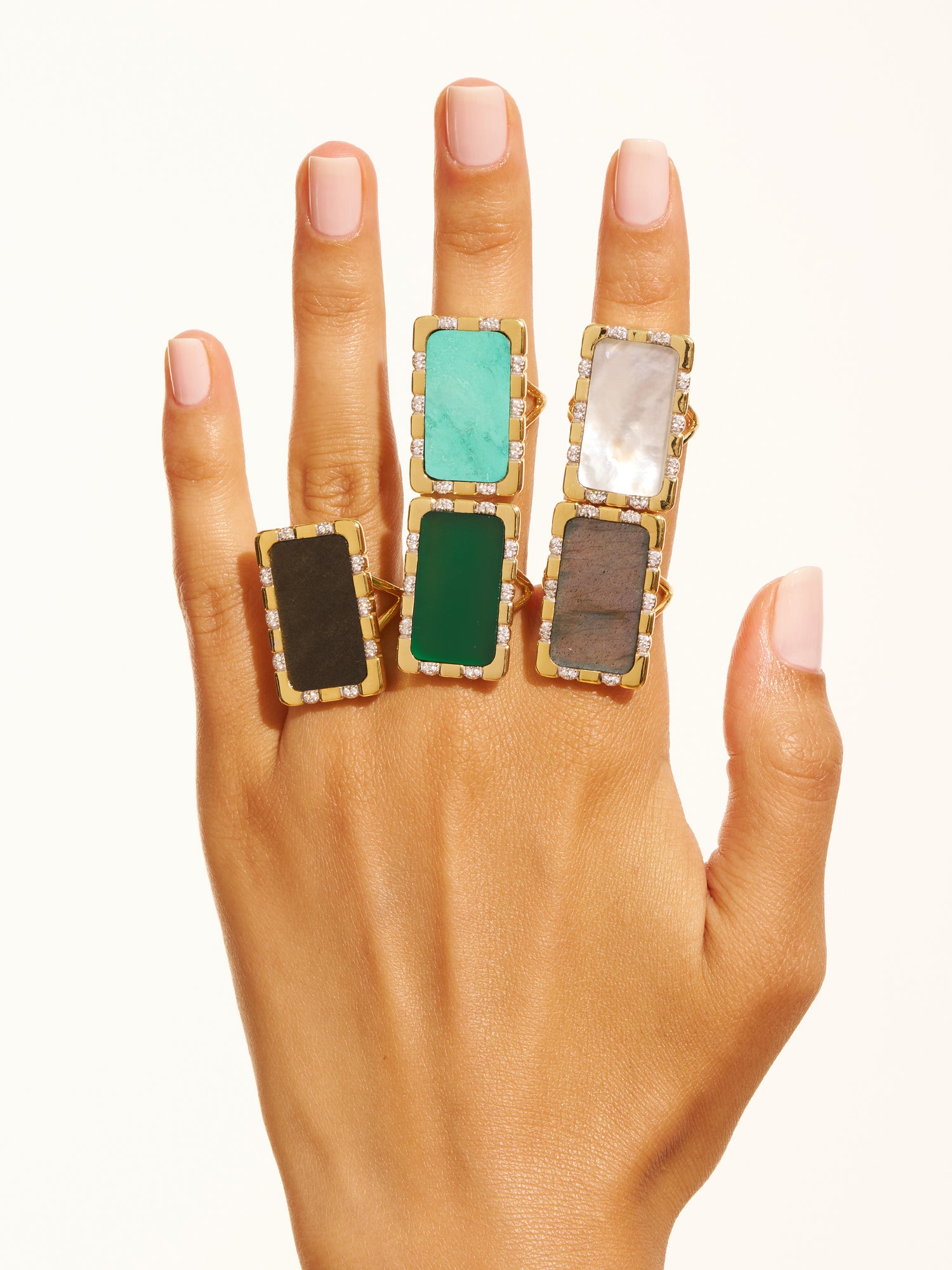 Bague Bianca - Obsidienne dorée