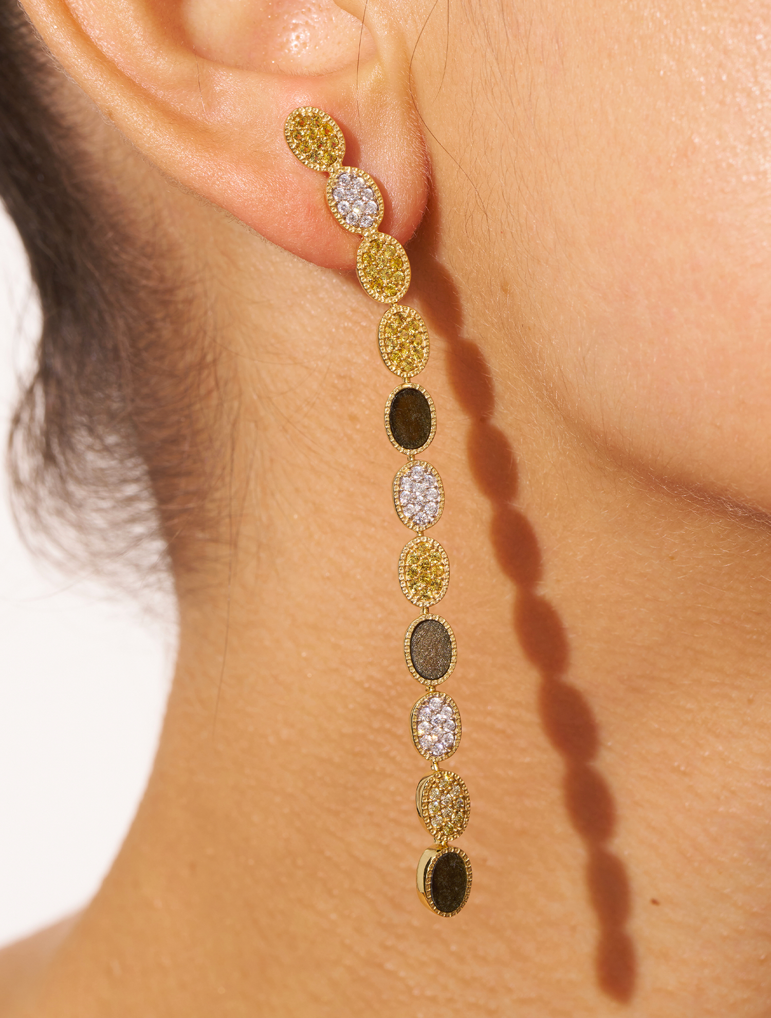 Boucles d'oreilles Sinaï - Obsidienne dorée