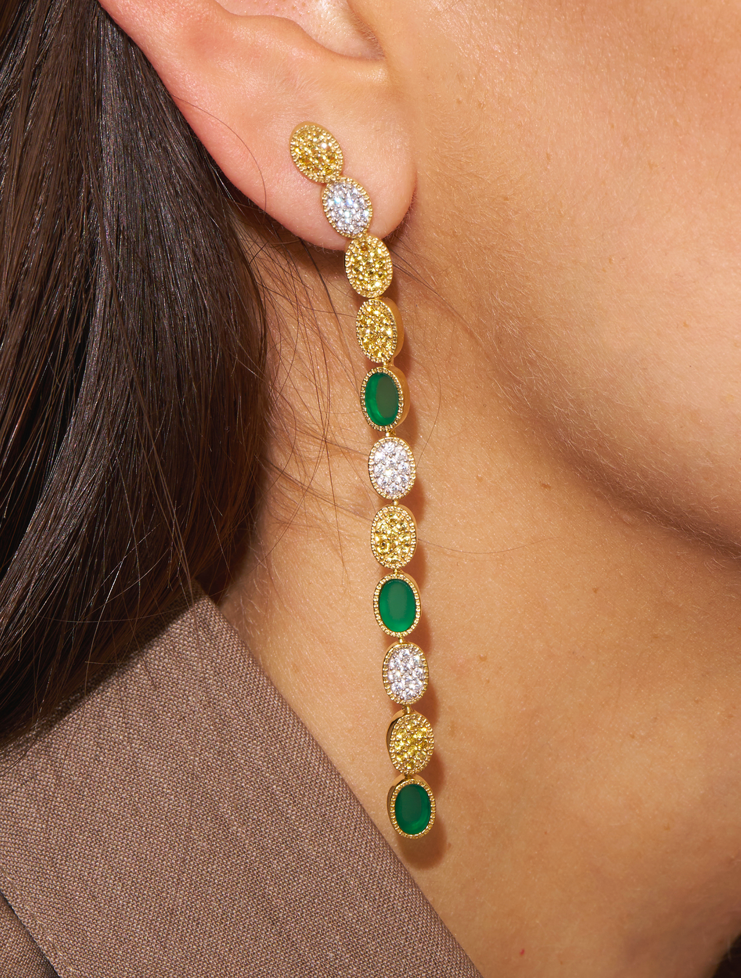 Boucles d'oreilles Sinaï - Onyx Vert