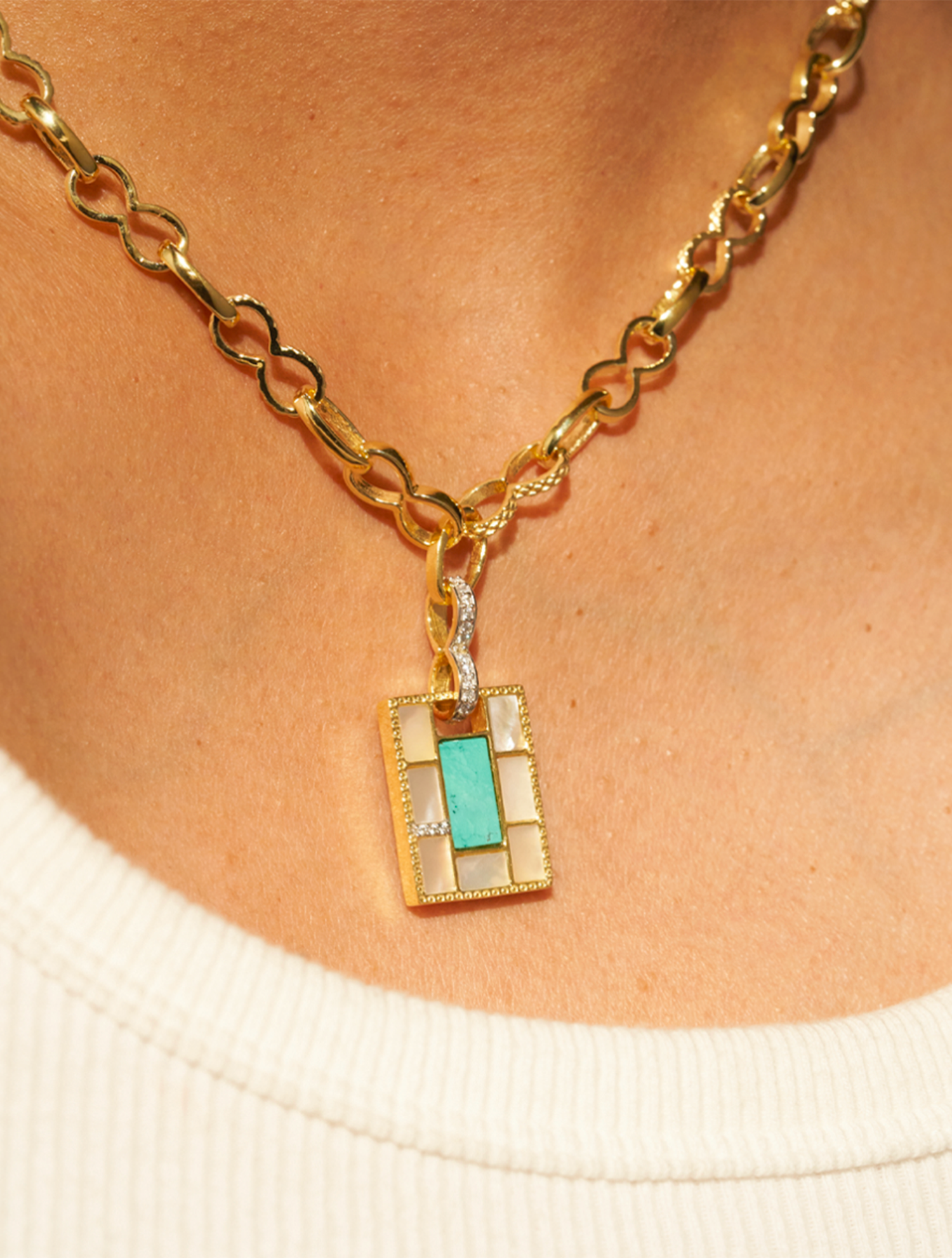 Collier Mara - Nacre / Turquoise
