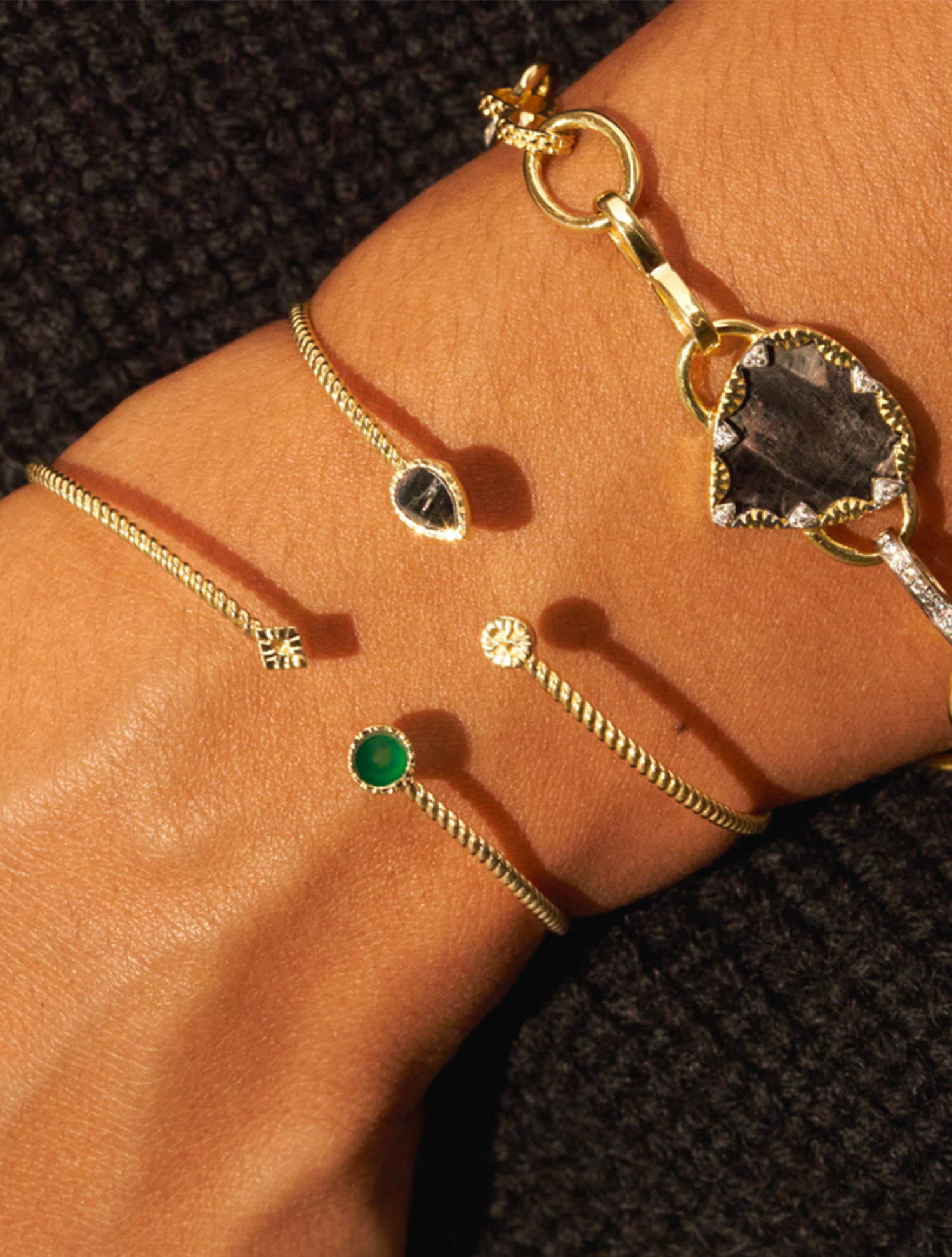 Bali Bangle - Textured Onyx