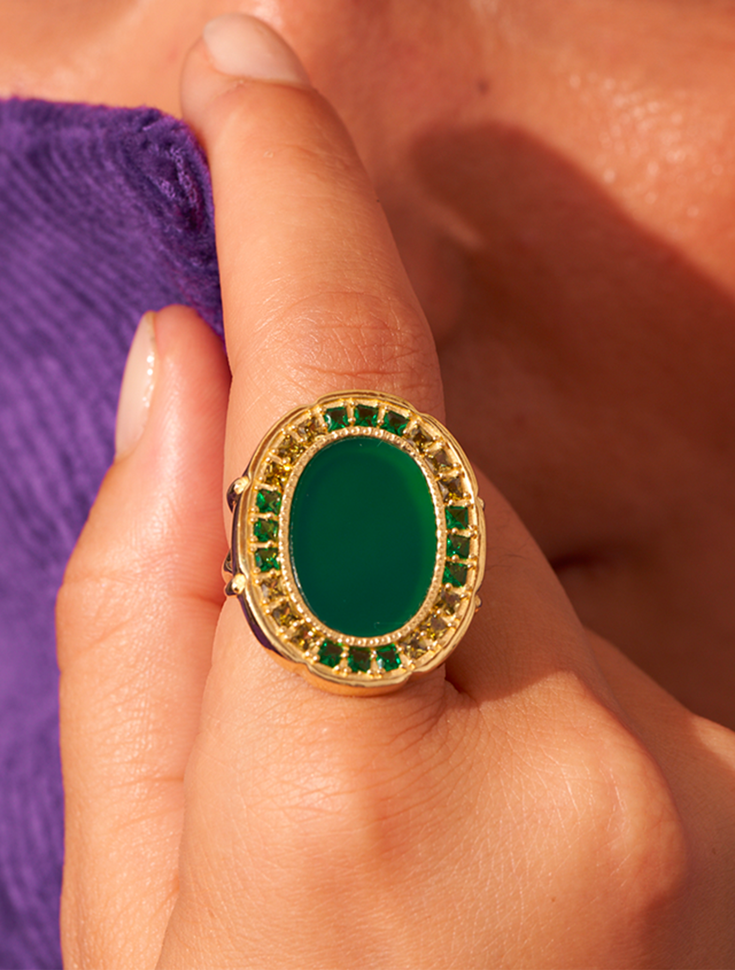 Bague Hera - Onyx Vert