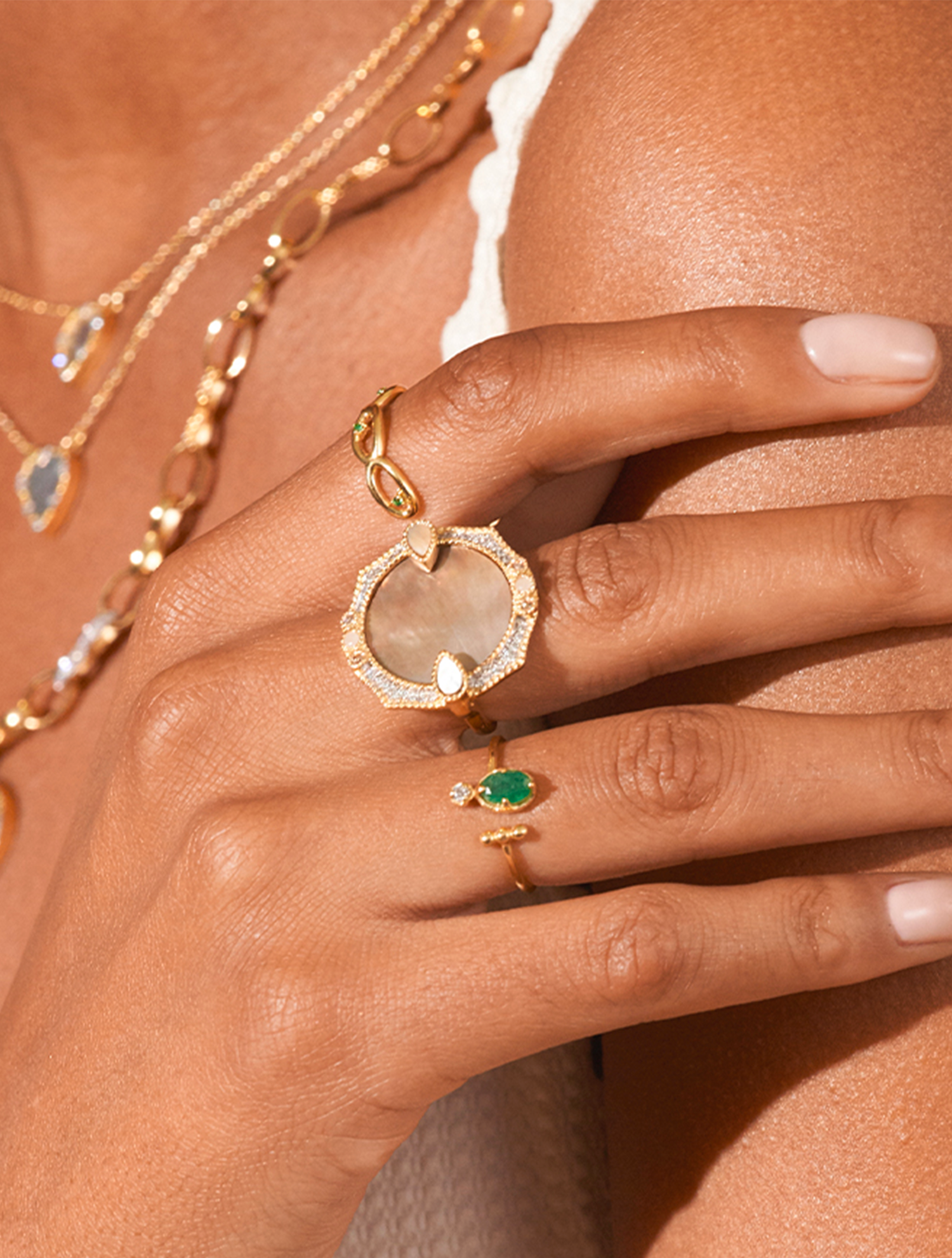 Bague Janih - Nacre Rose