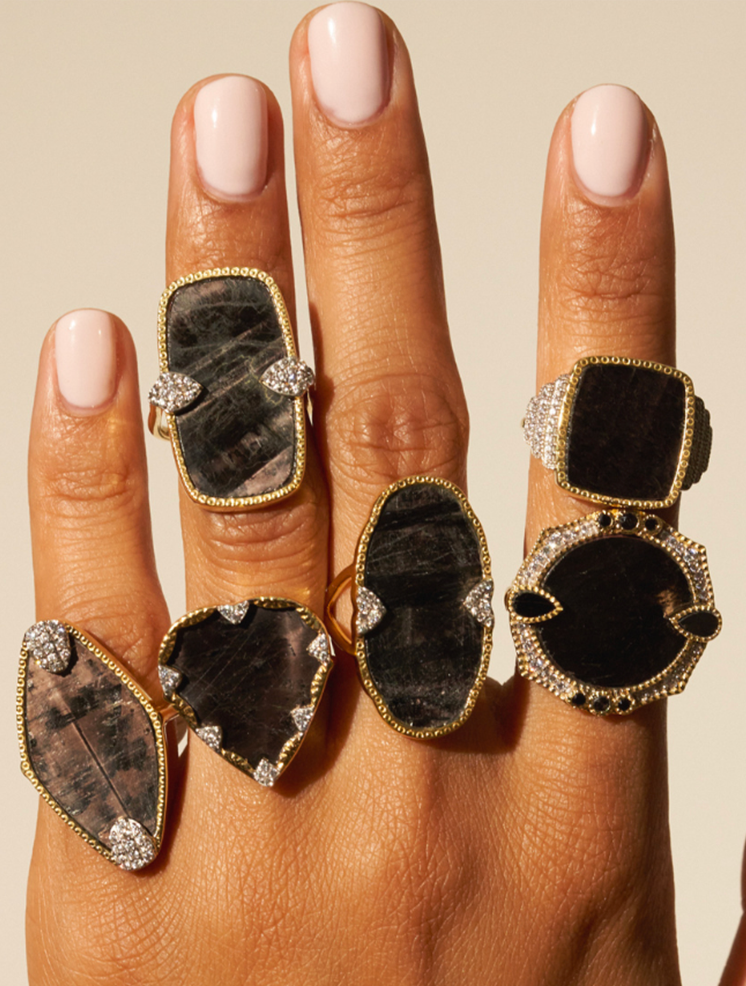 Bague Janih - Onyx Texturé