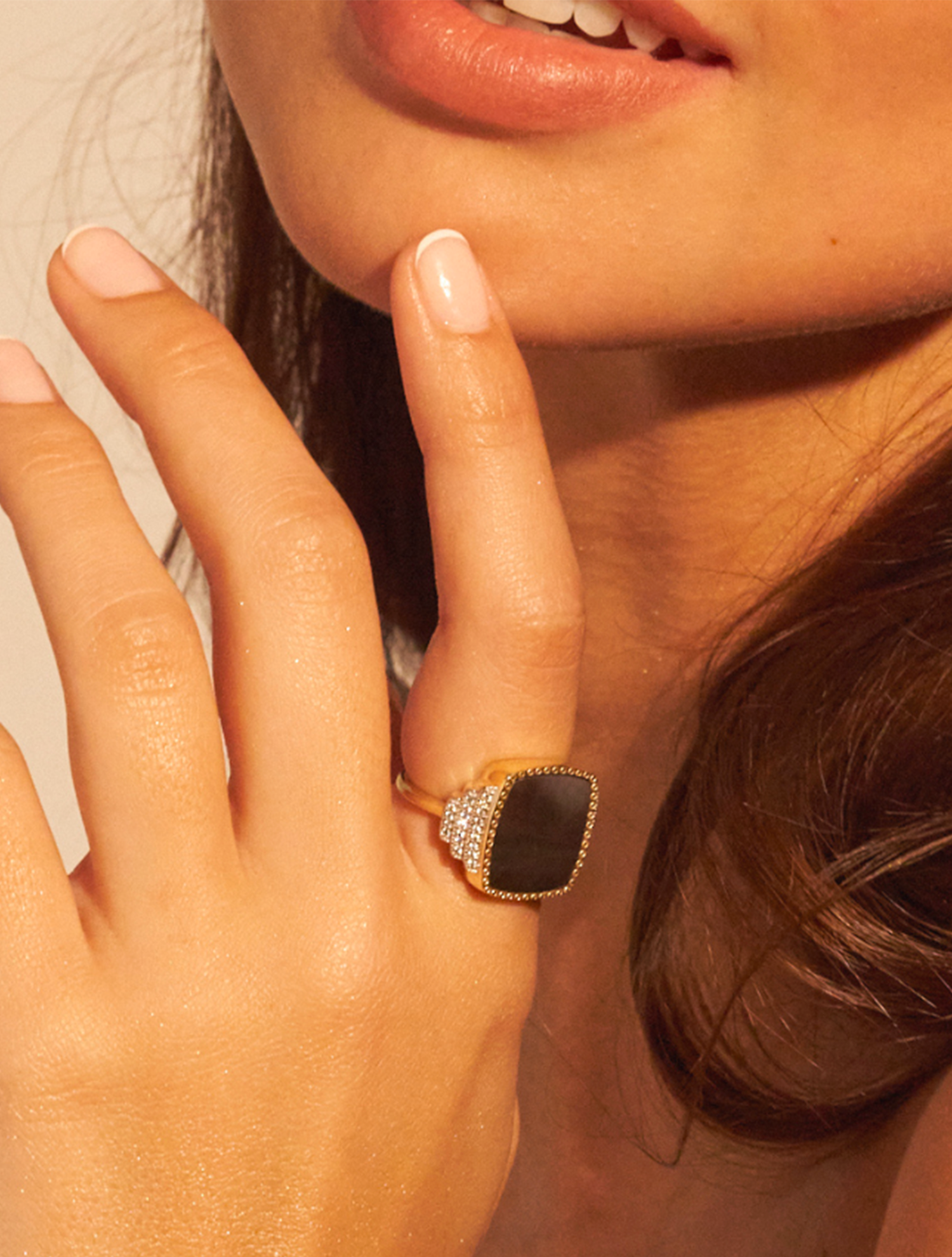 Bague Kara - Nacre grise